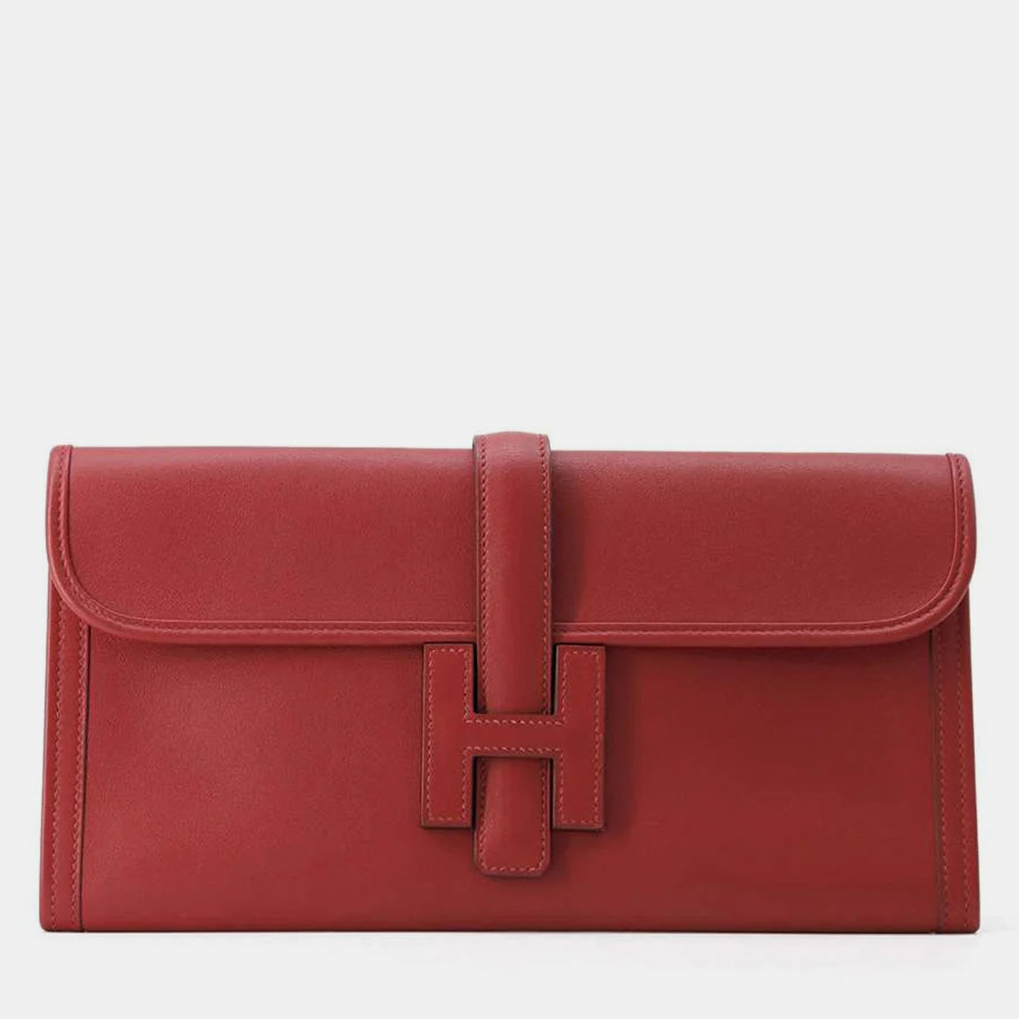 

Hermes Rouge Vif Swift Leather Jige Elan 29, Red