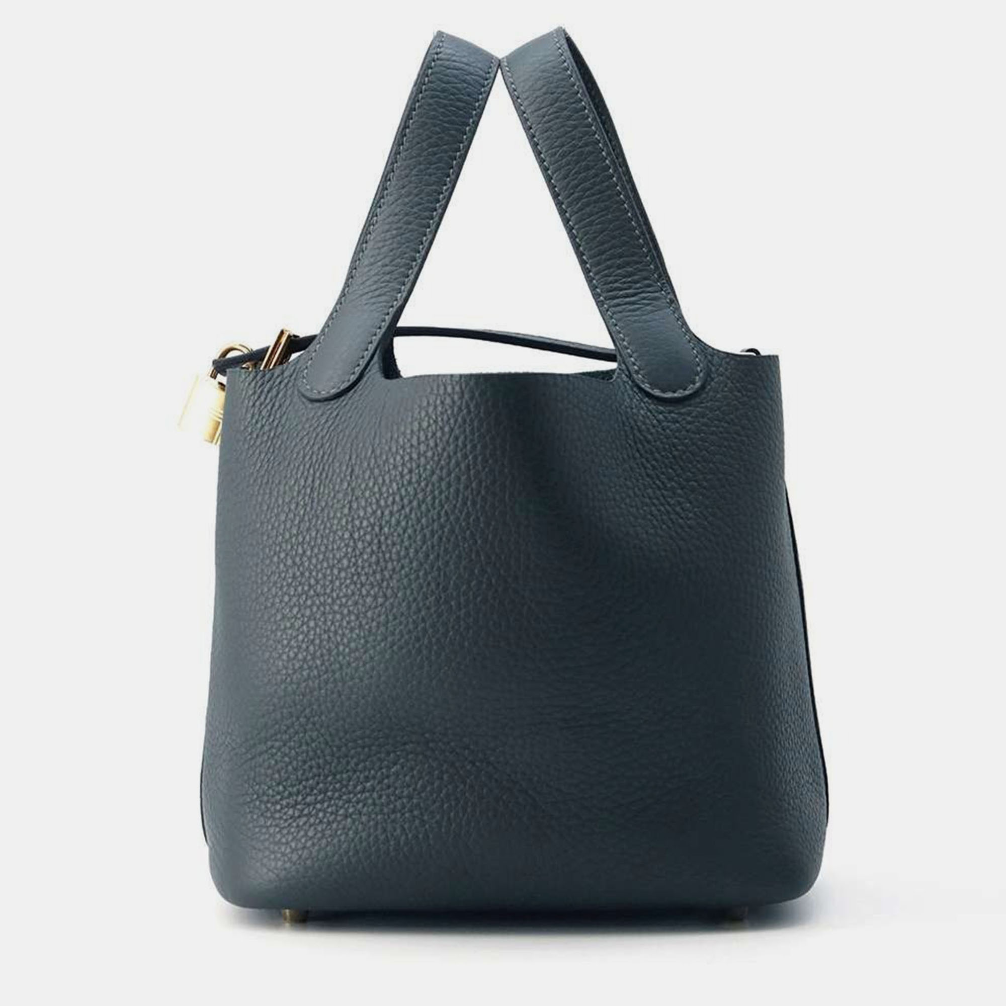 

Hermes Vert Shipley Taurillon Clemence Picotin Lock PM, Blue