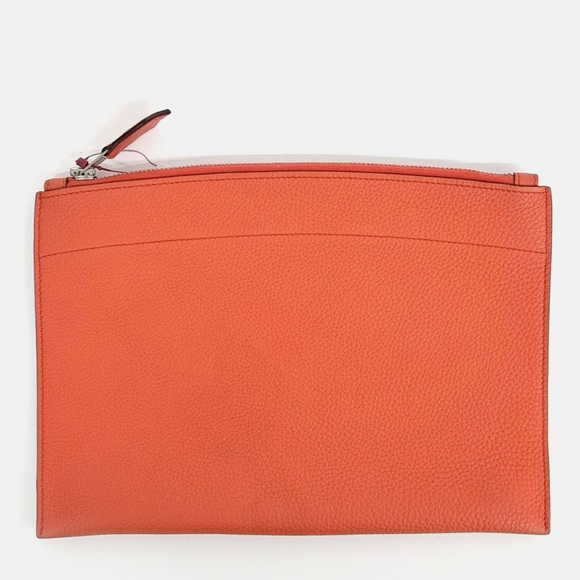 

Hermes Orange Bazaar Clutch Bag