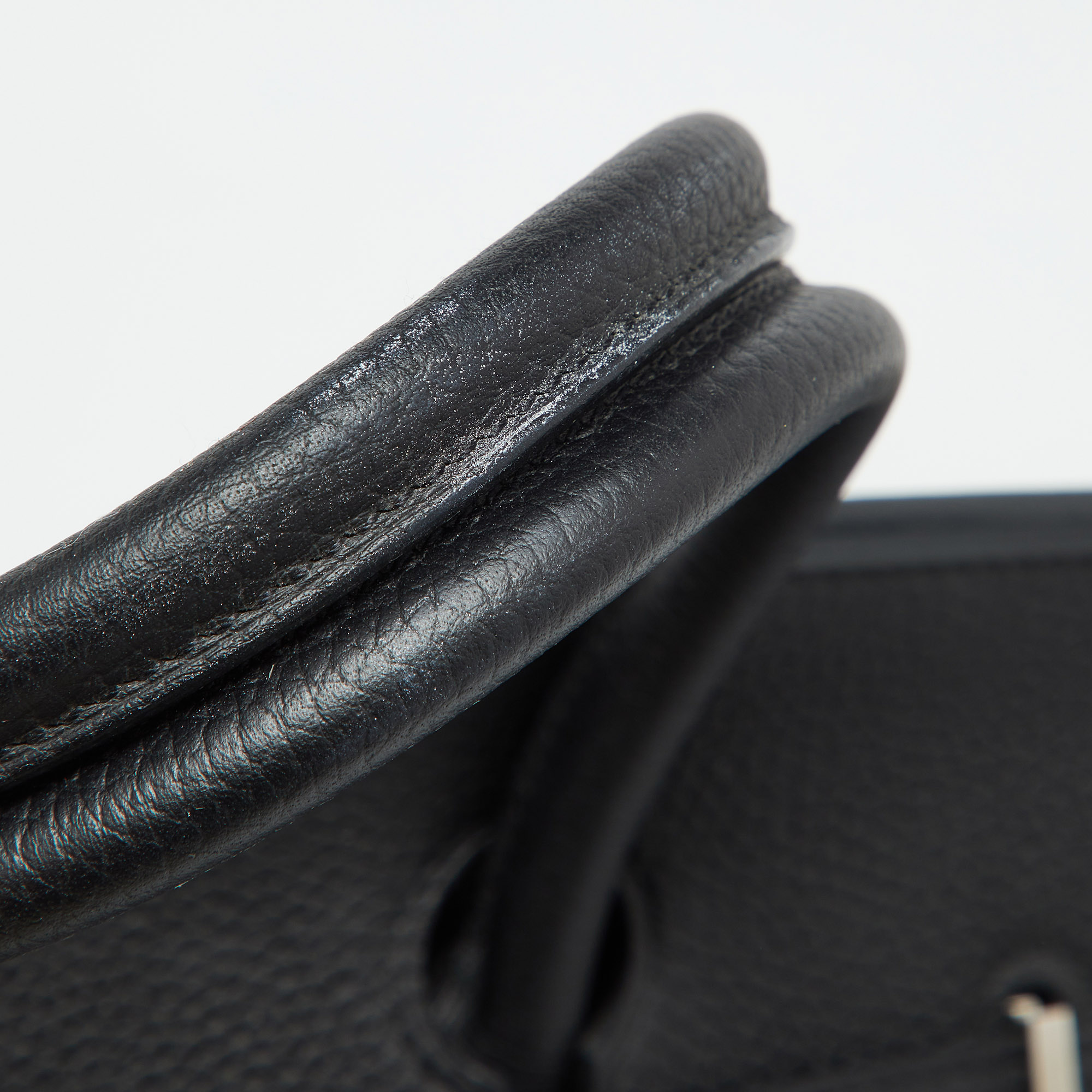 Hermes Black Taurillon Togo Leather Palladium Finish 40 Birkin Bag 