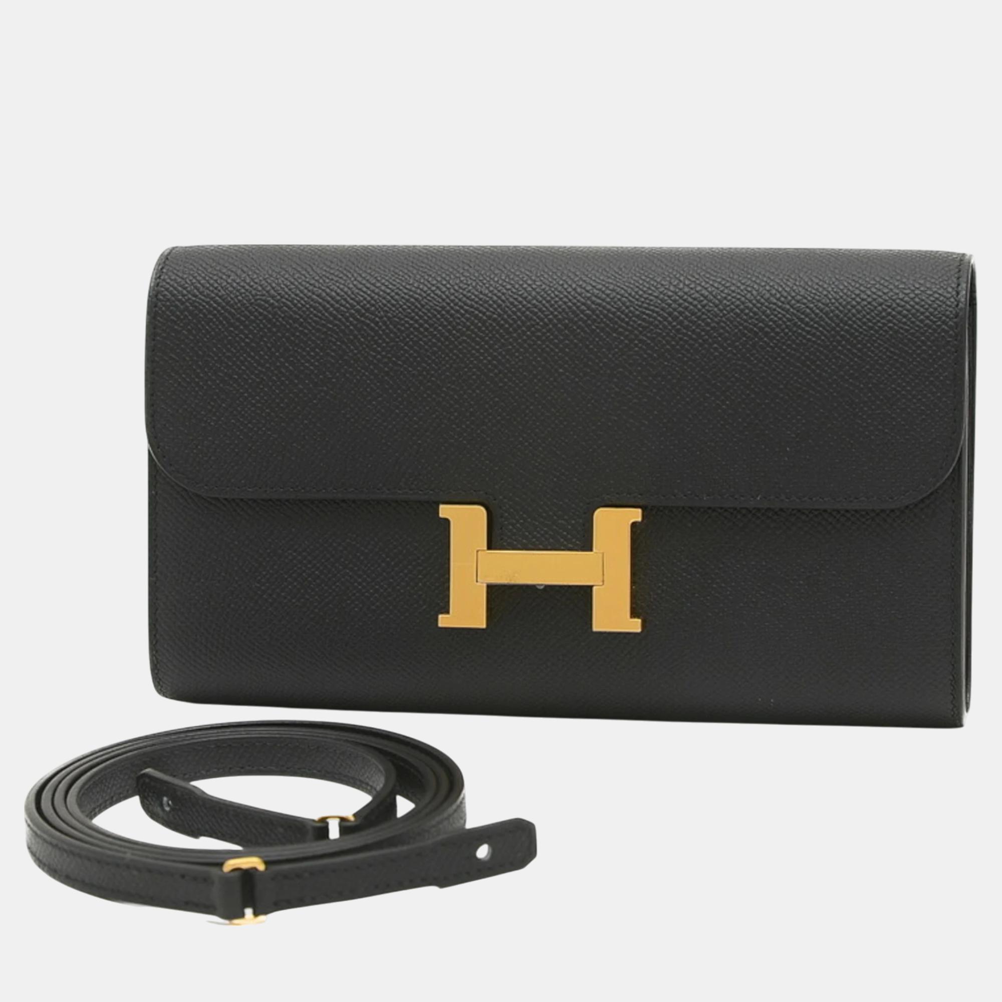 

Hermes Black Epsom Constance To-Go Shoulder Bag