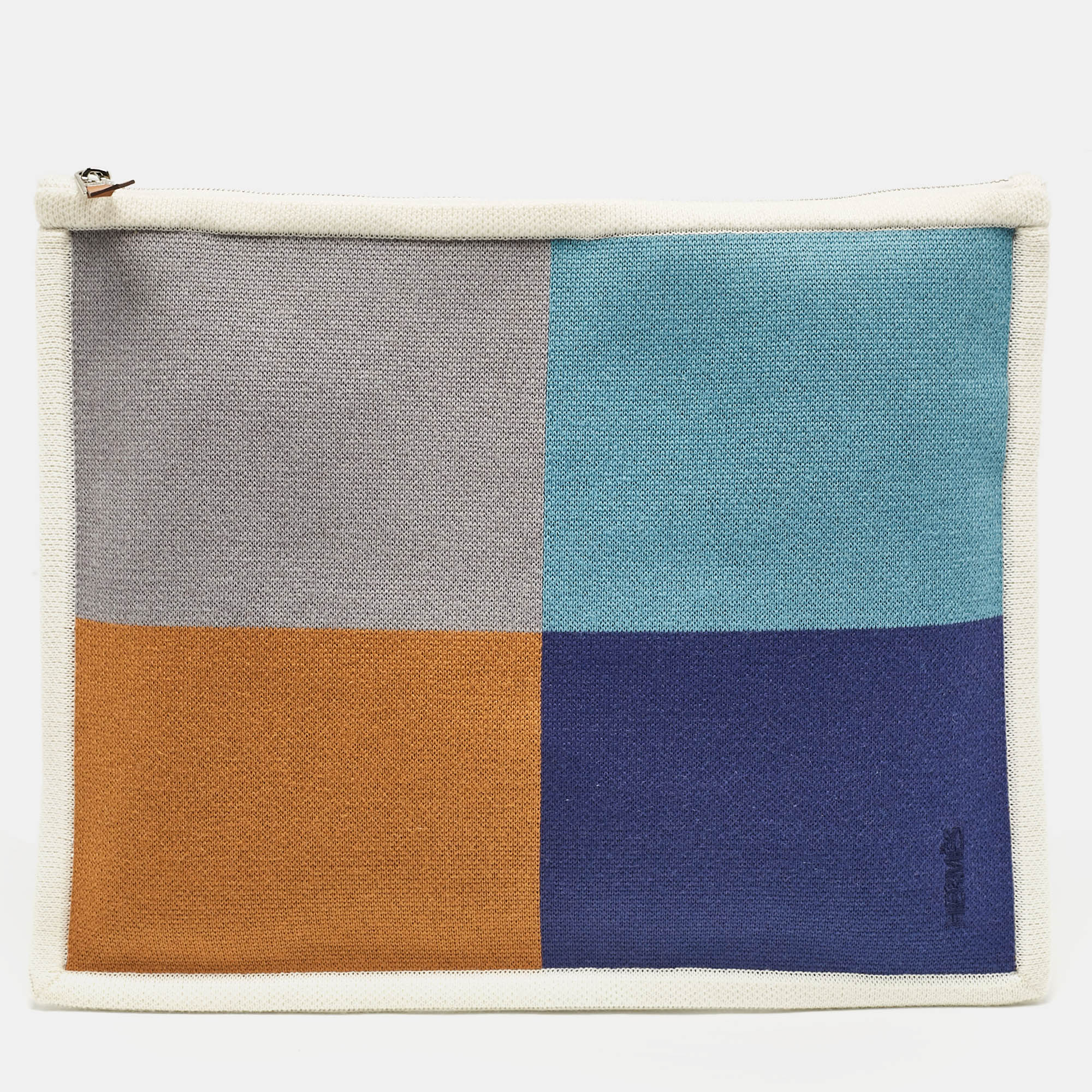 

Hermès Marine/Noisette Cashmere Hestia Case, Multicolor