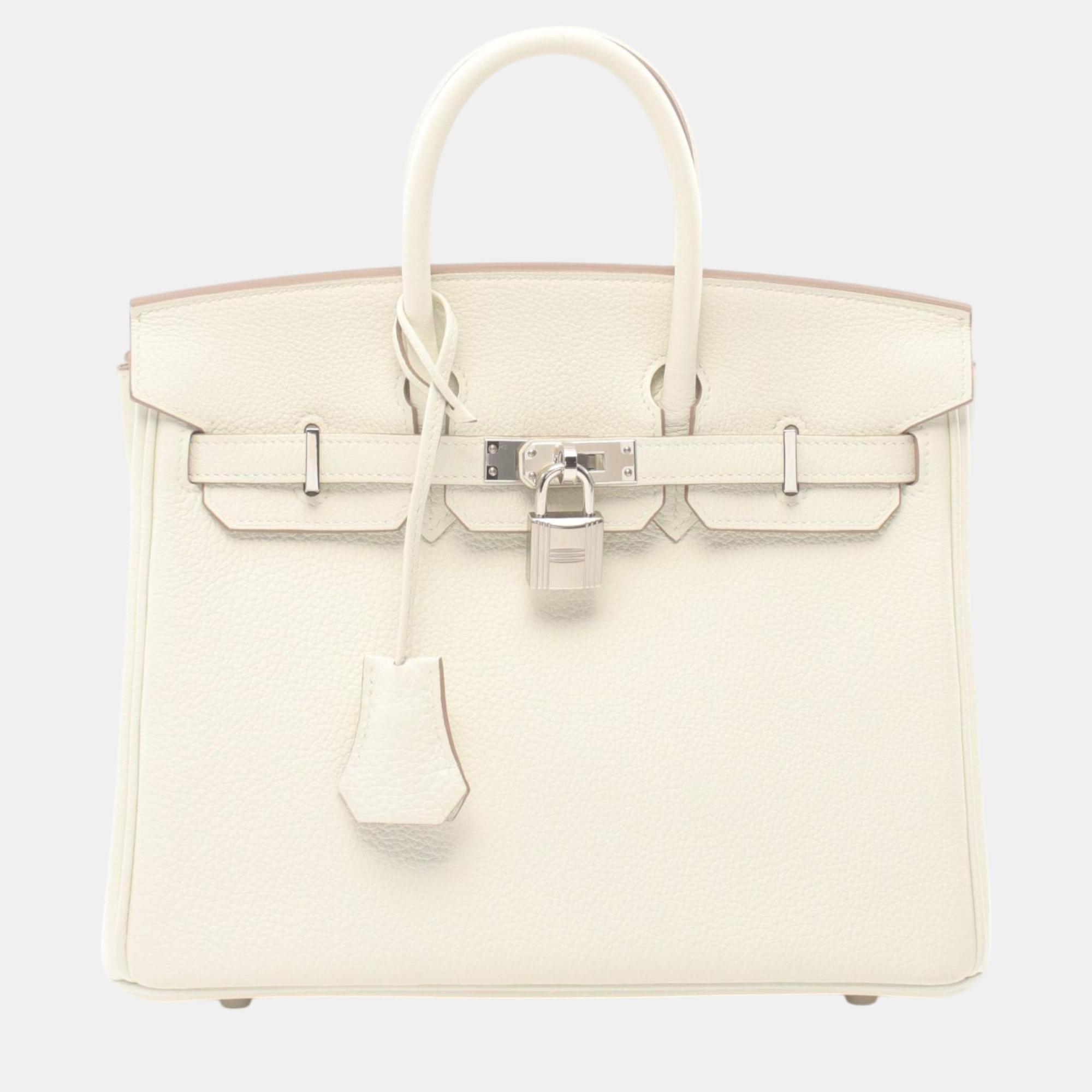 

Hermes Birkin 25 Togo Handbag White