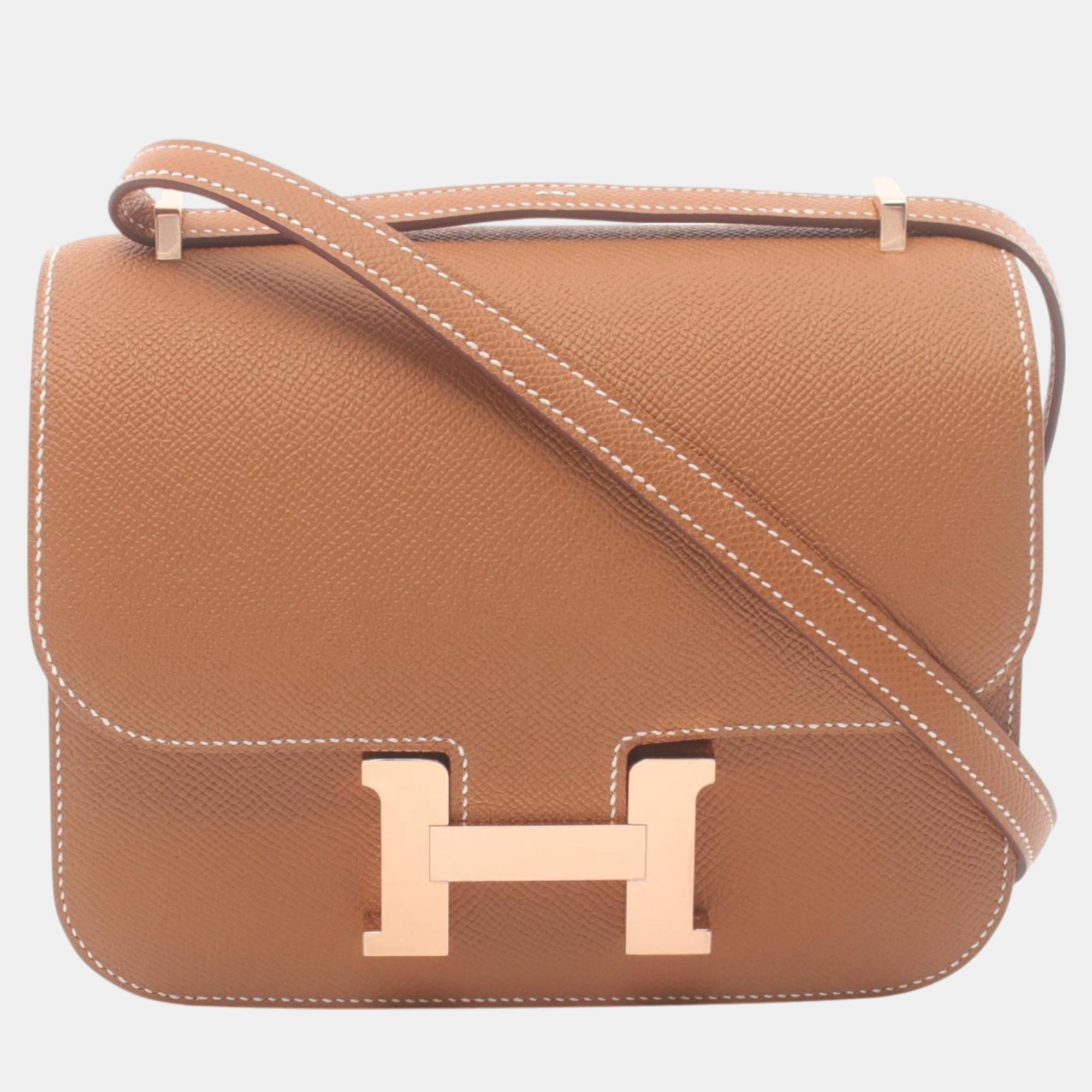 

Hermes Constance Mini Gold Shoulder Bag Brown