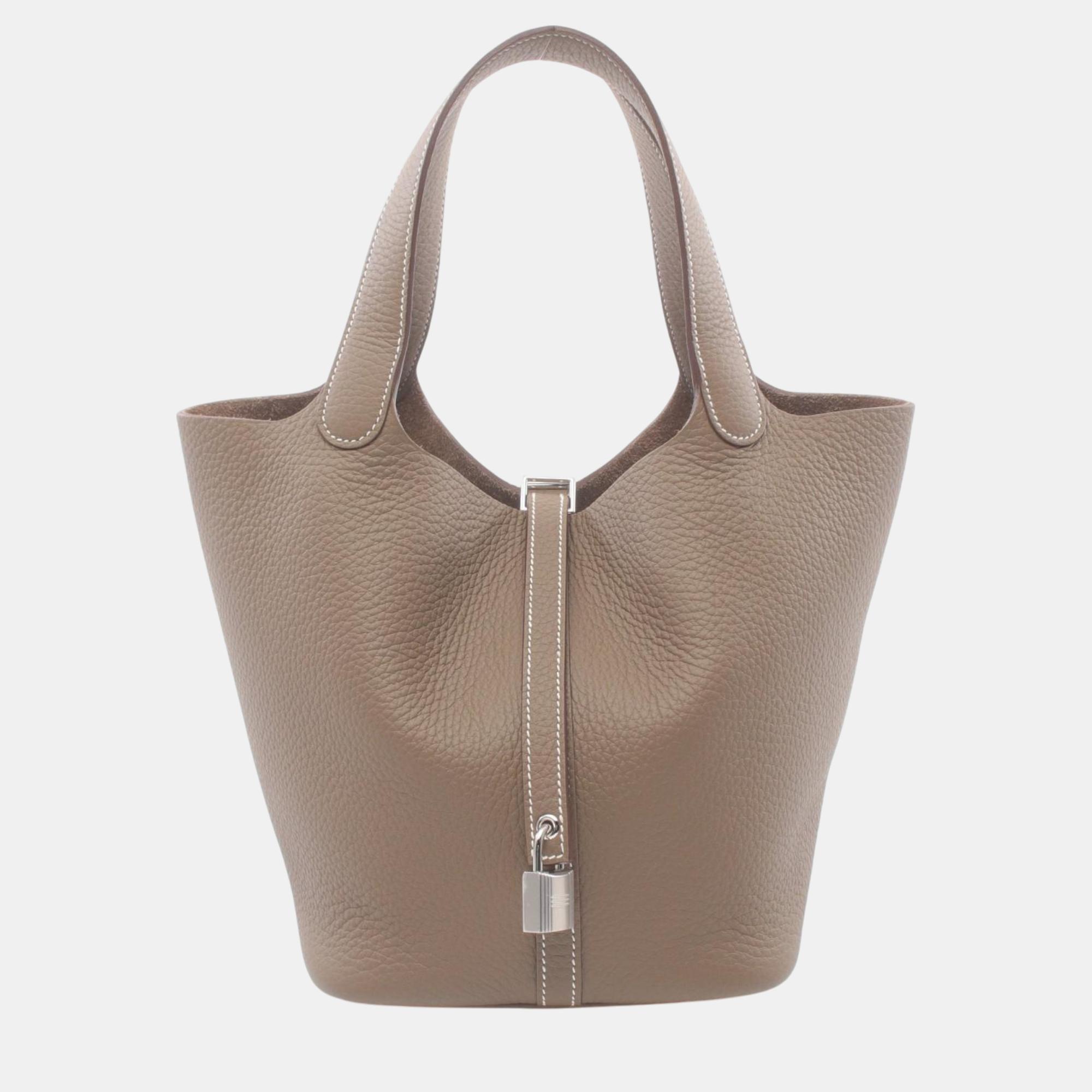

Hermes Picotin Lock MM Handbag Brown