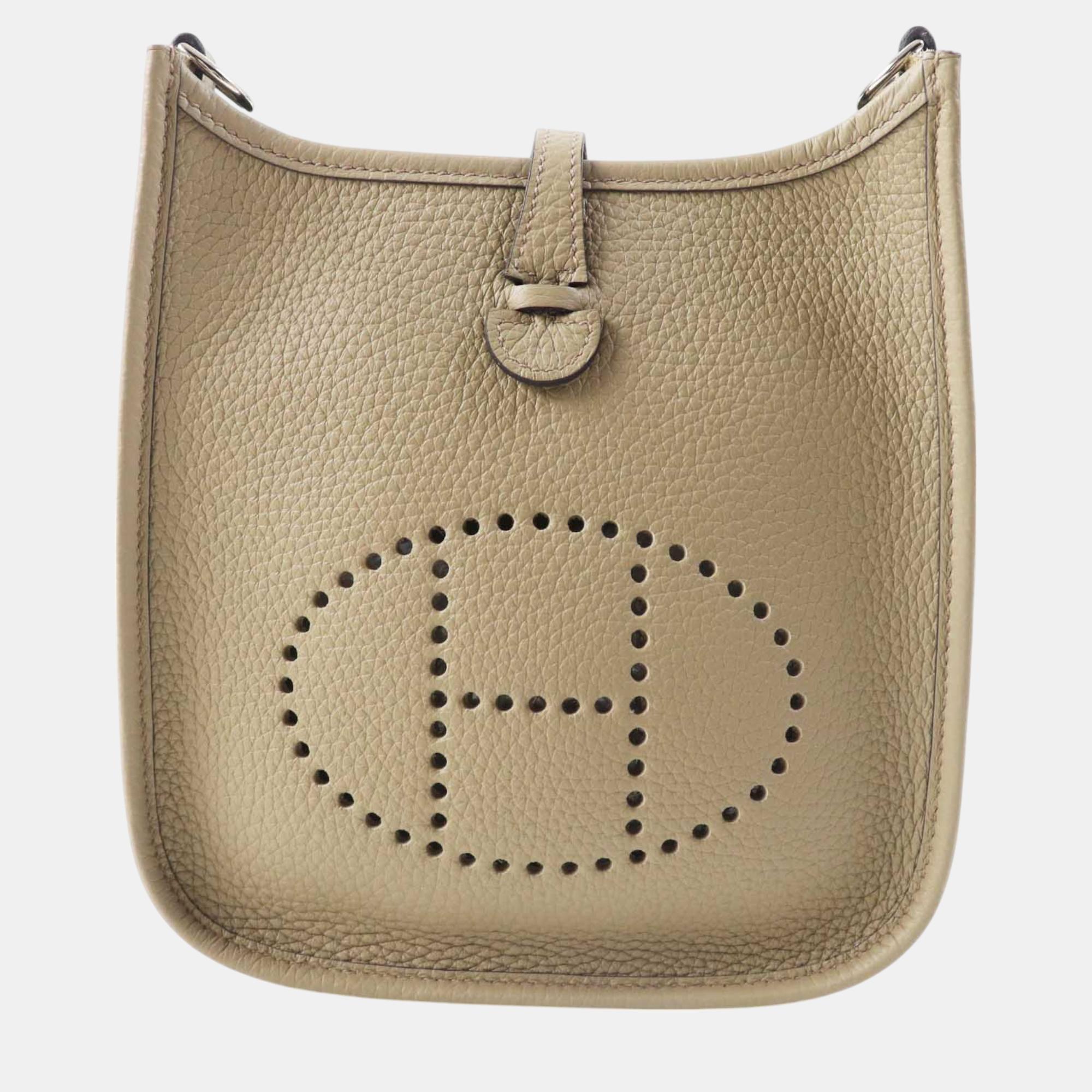 

Hermes Evelyn TPM Beige Clemence Shoulder Bag