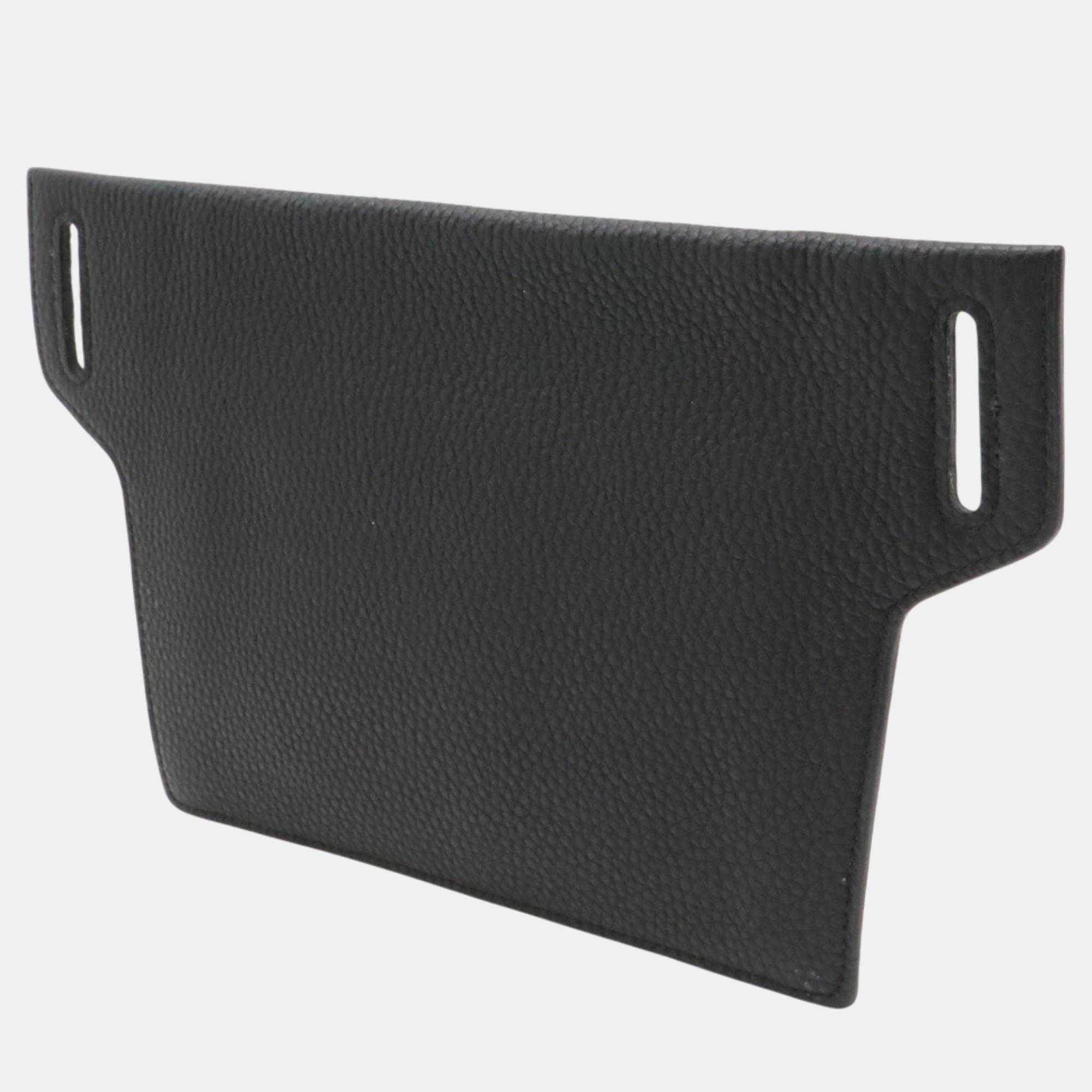 Hermes Waist Bag Multi Pouch Black Leather 
