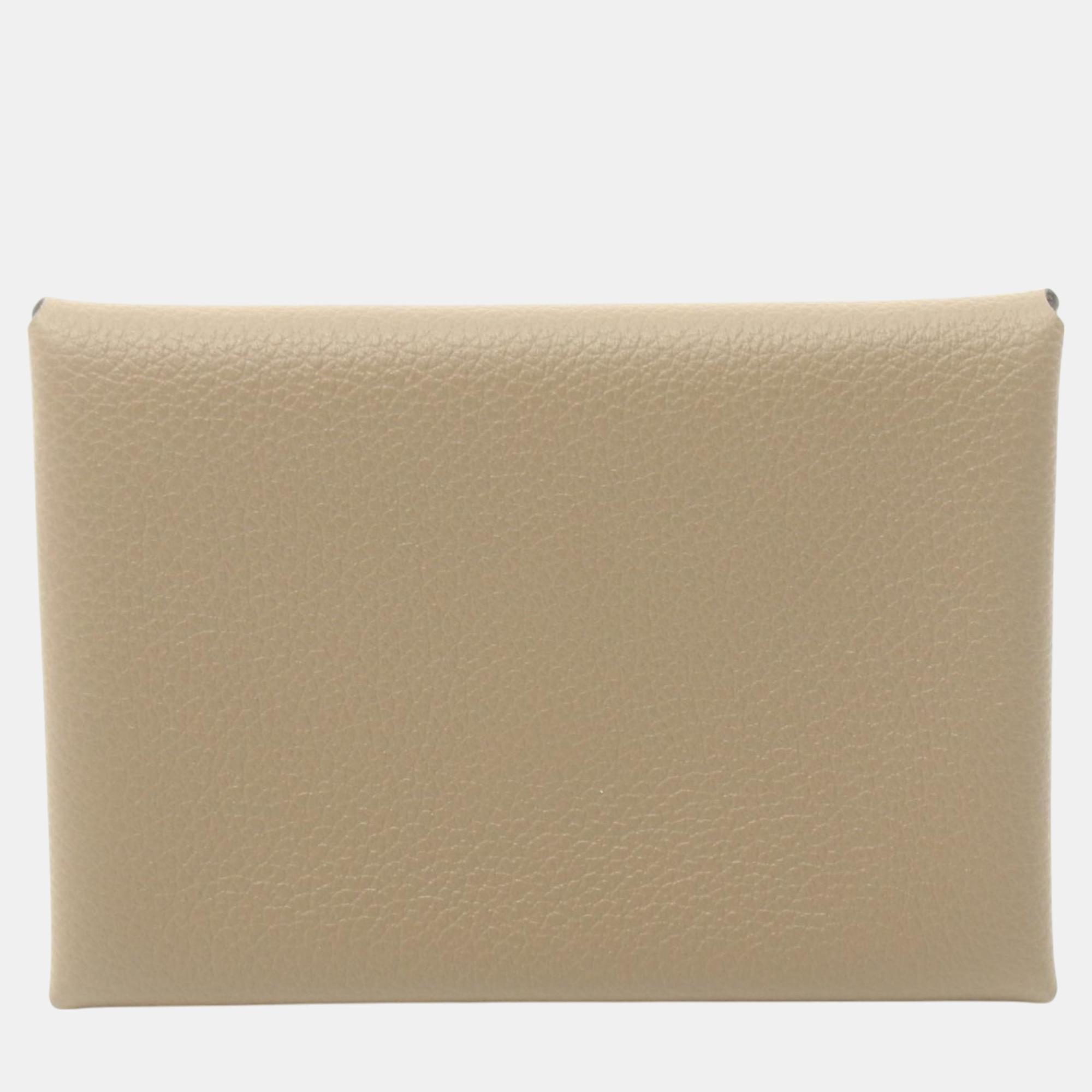 

Hermes Calvi Duo Coin Case Beige