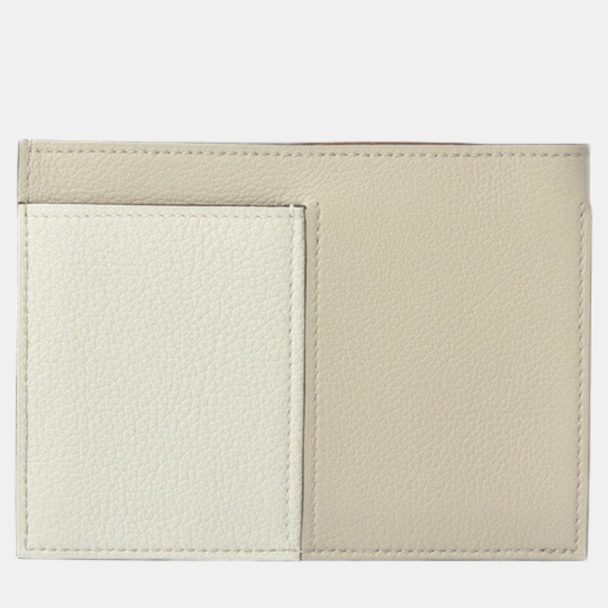 

Hermes NECTO Leather Card Case Bicolor, White