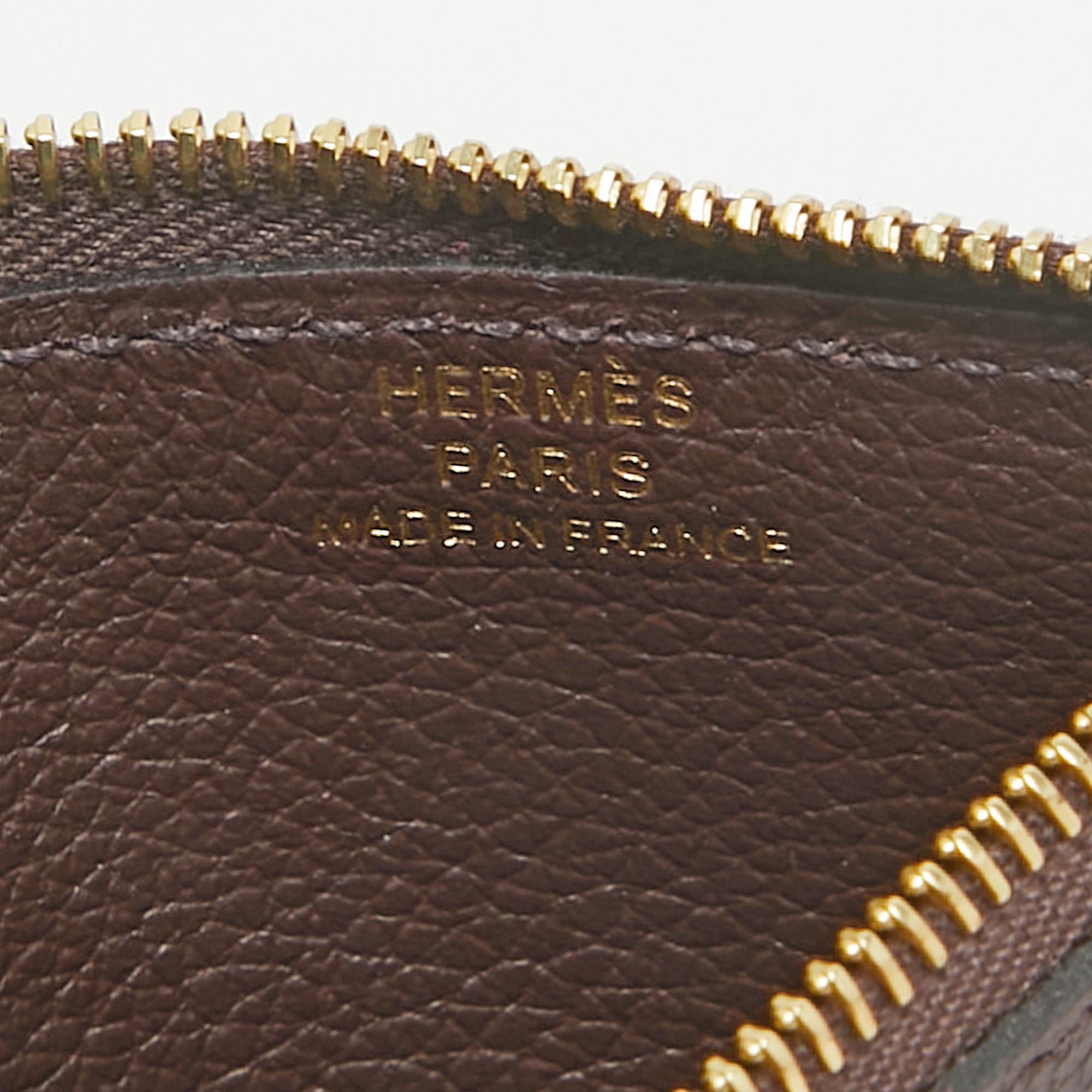 Hermes Framboise/Rouge Sellier Evercolor Leather Constance Slim Wallet 