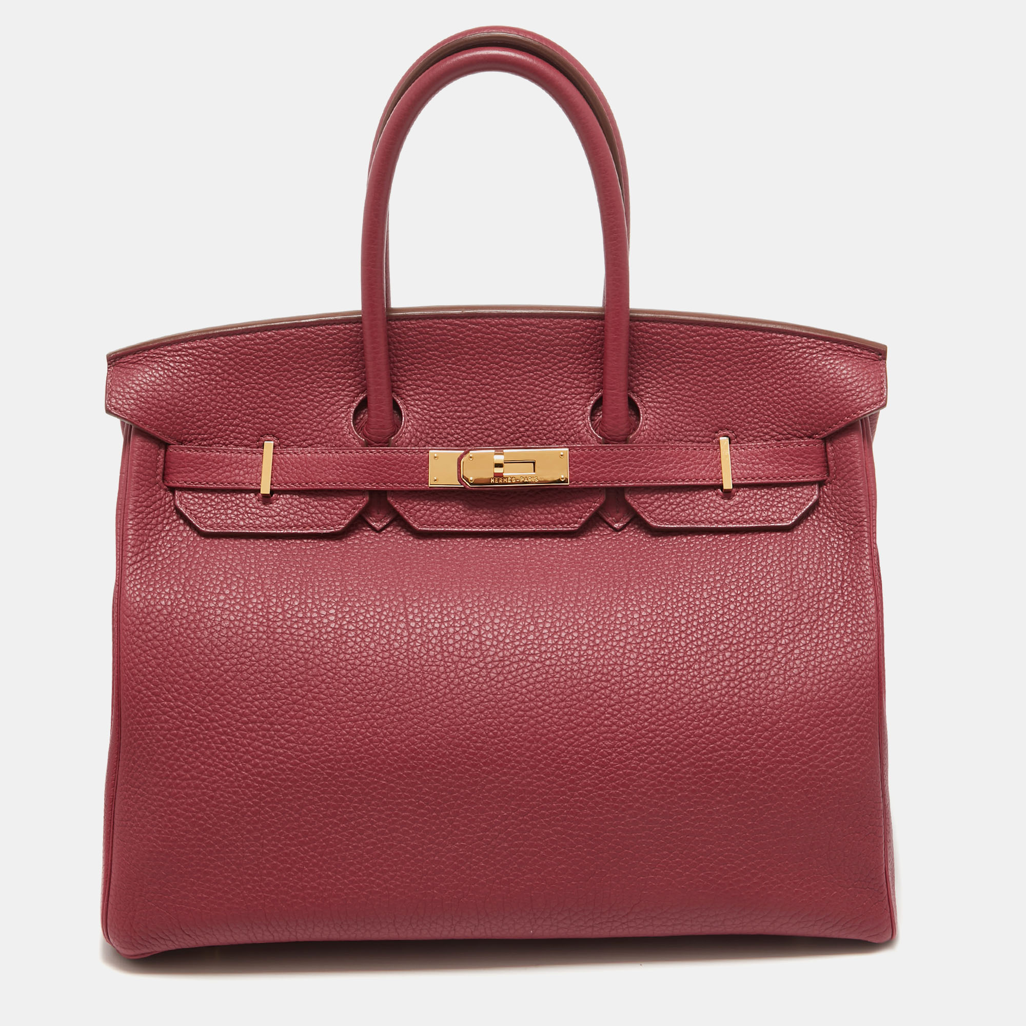 

Hermes Rubis Togo Leather Gold Finish Birkin 35 Bag, Red