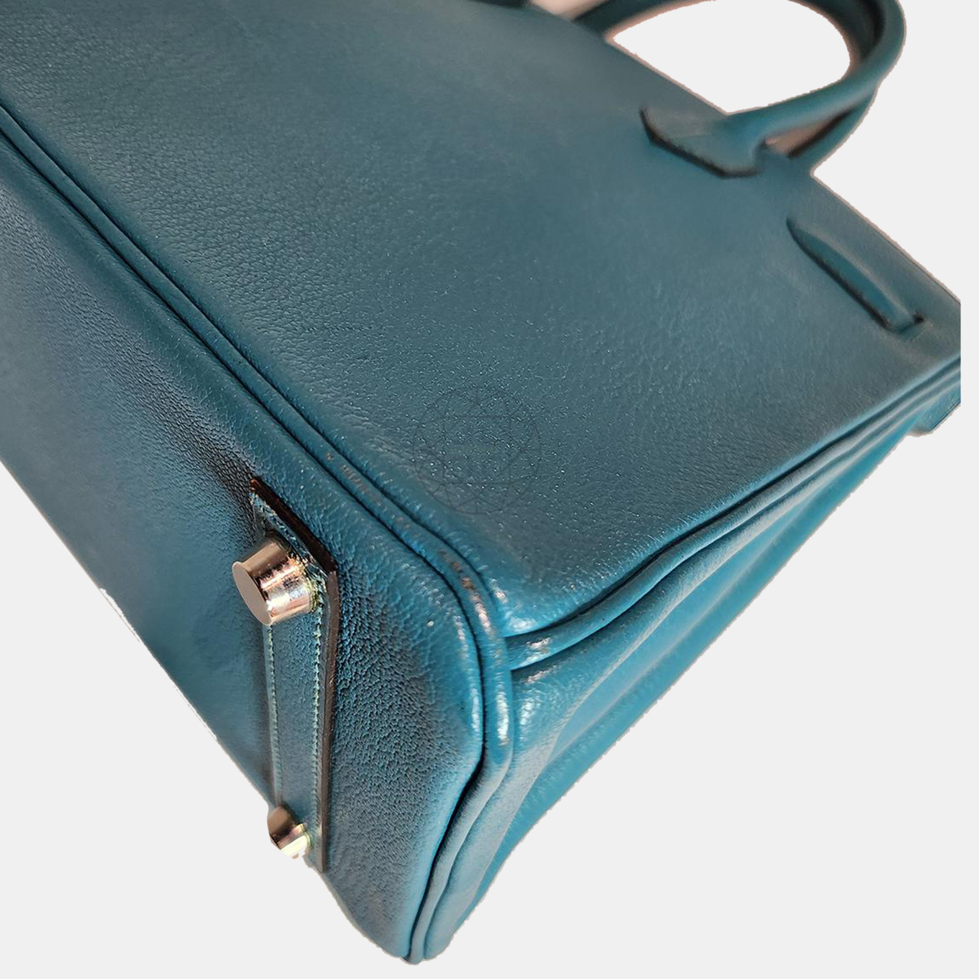 Hermes Cherve Teal PHW Birkin 30 bag 