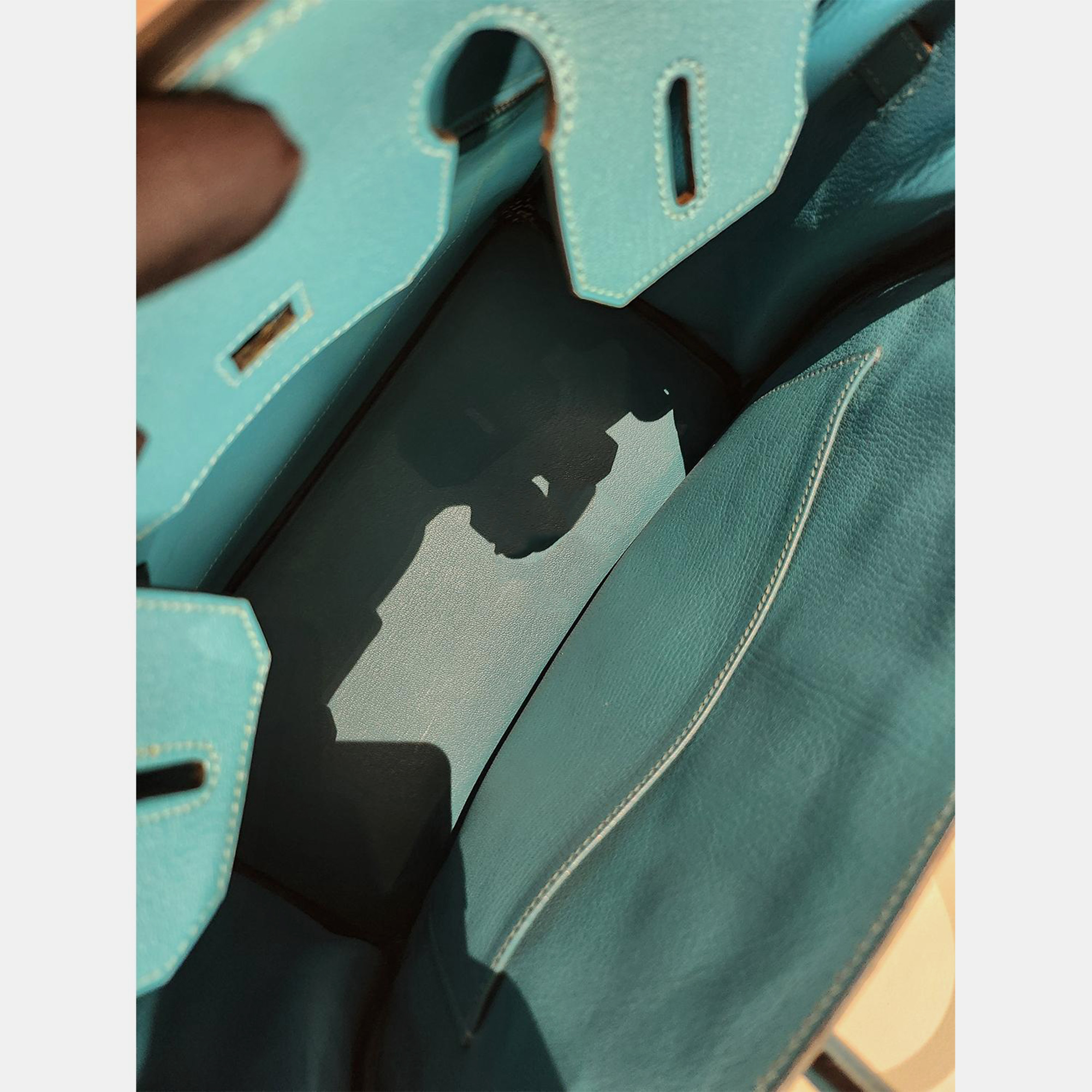 Hermes Cherve Teal PHW Birkin 30 bag 