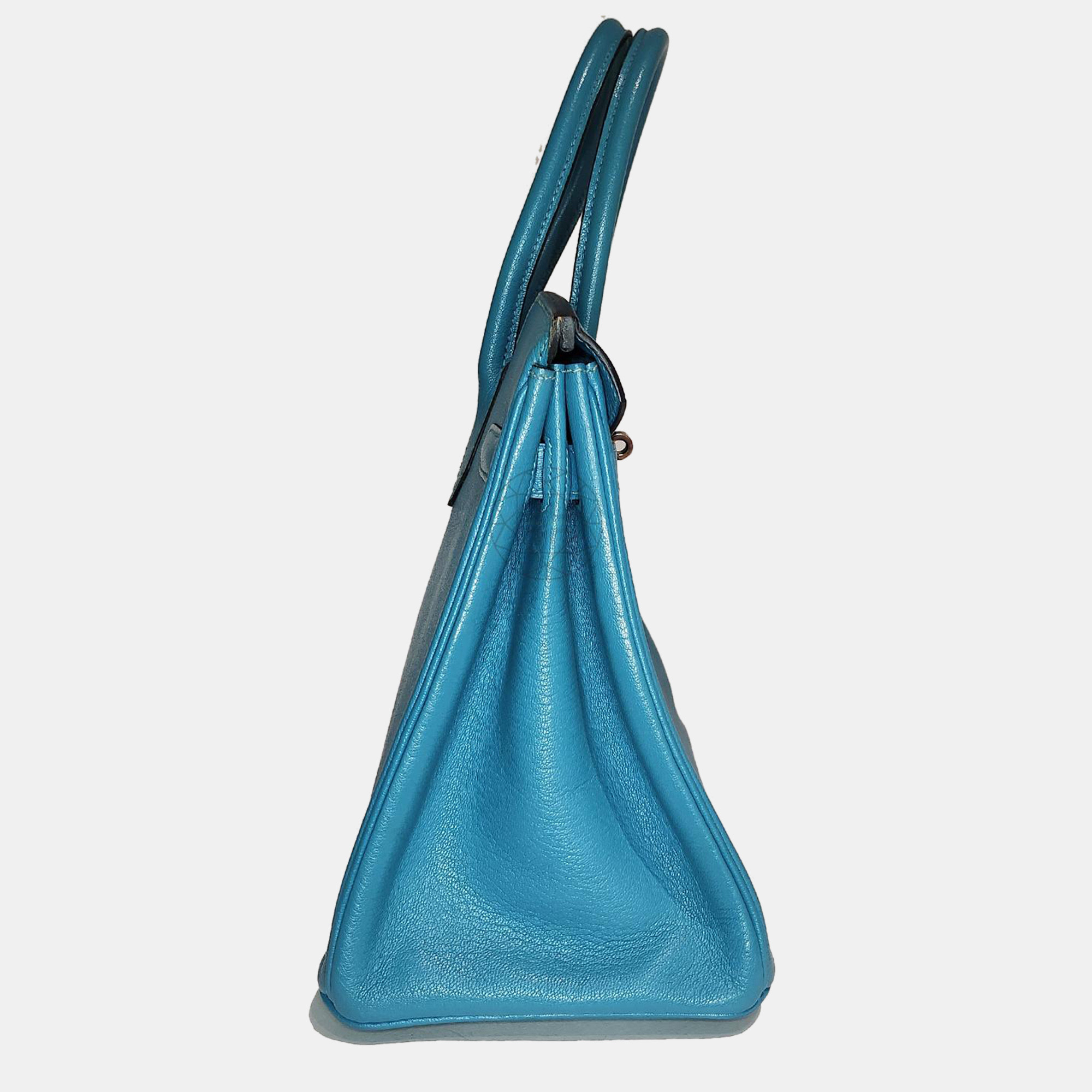 Hermes Cherve Teal PHW Birkin 30 bag 