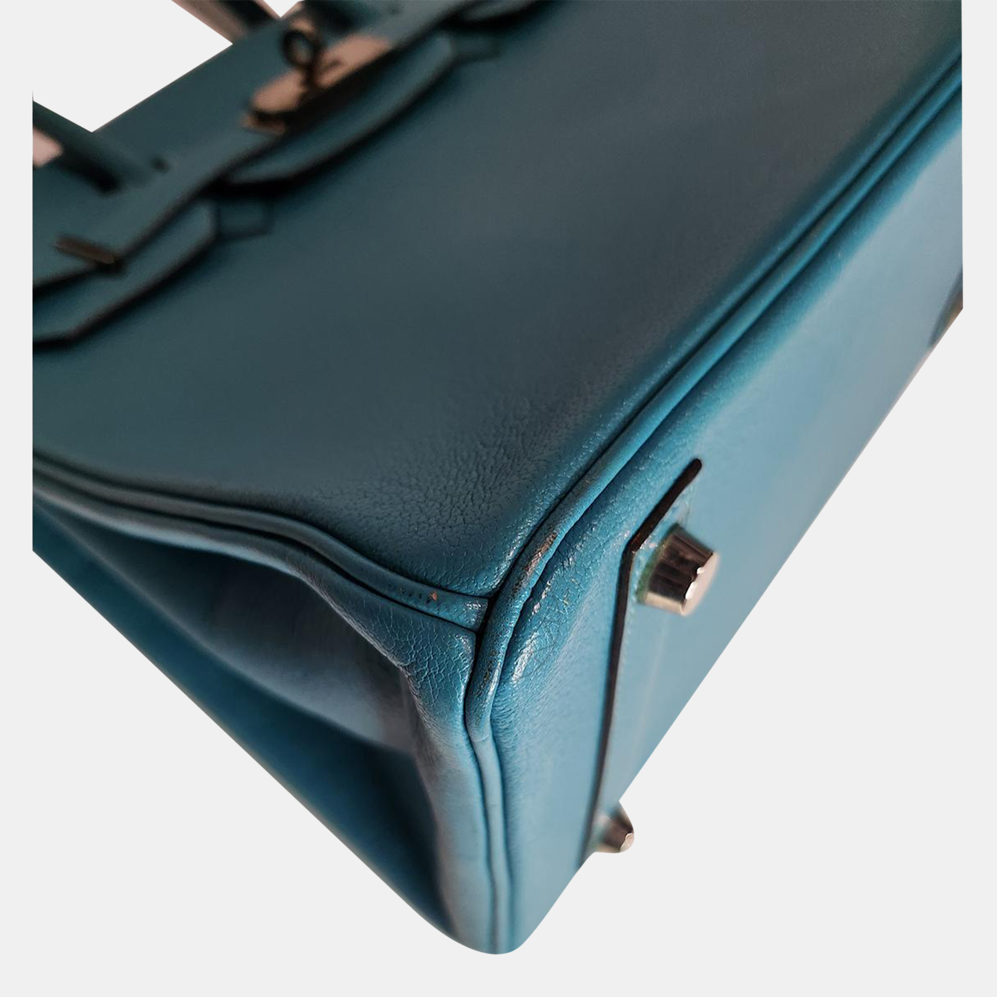 Hermes Cherve Teal PHW Birkin 30 bag 