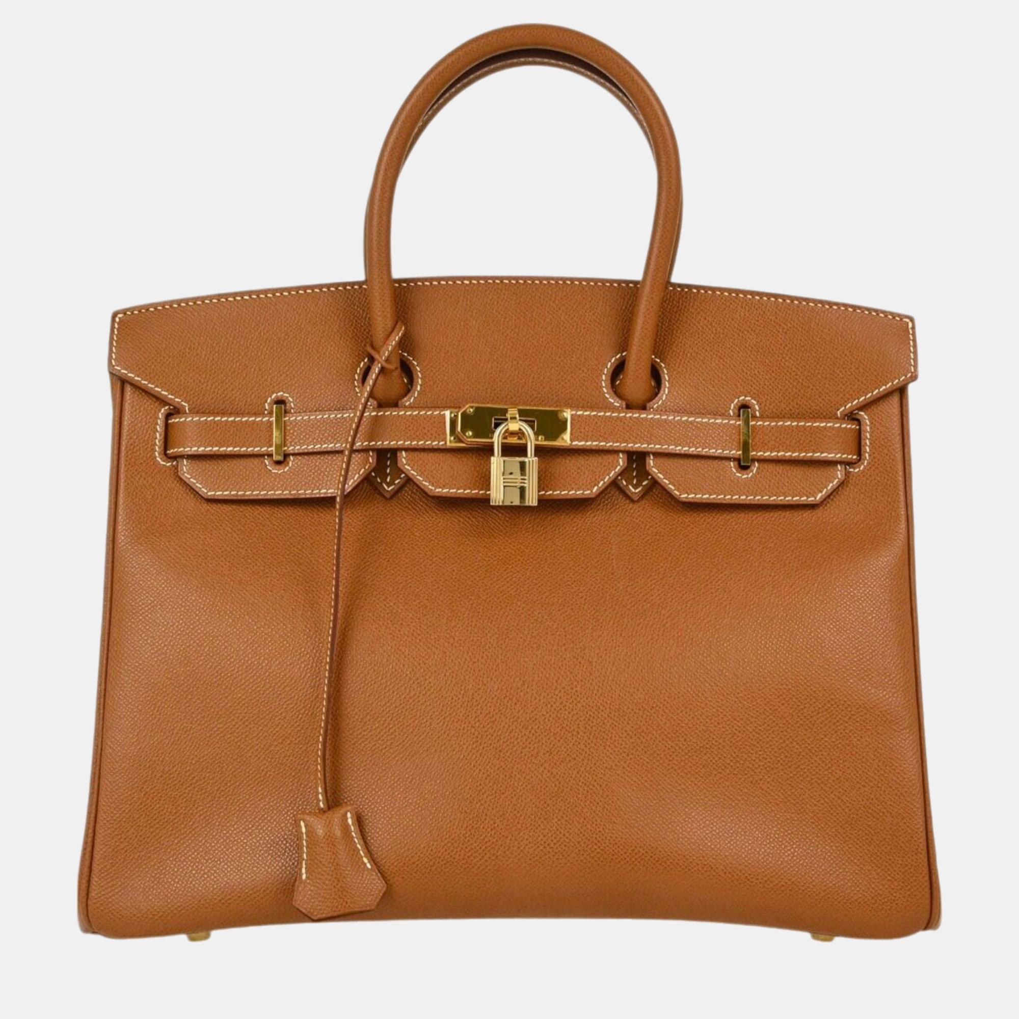 

Hermes Gold Courchevel Birkin 35 Handbag