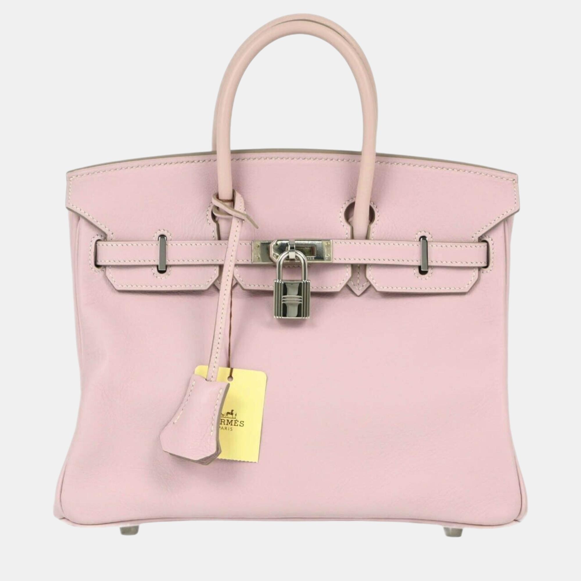 

Hermes Rose Dragee Swift Birkin 25 Handbag, Pink