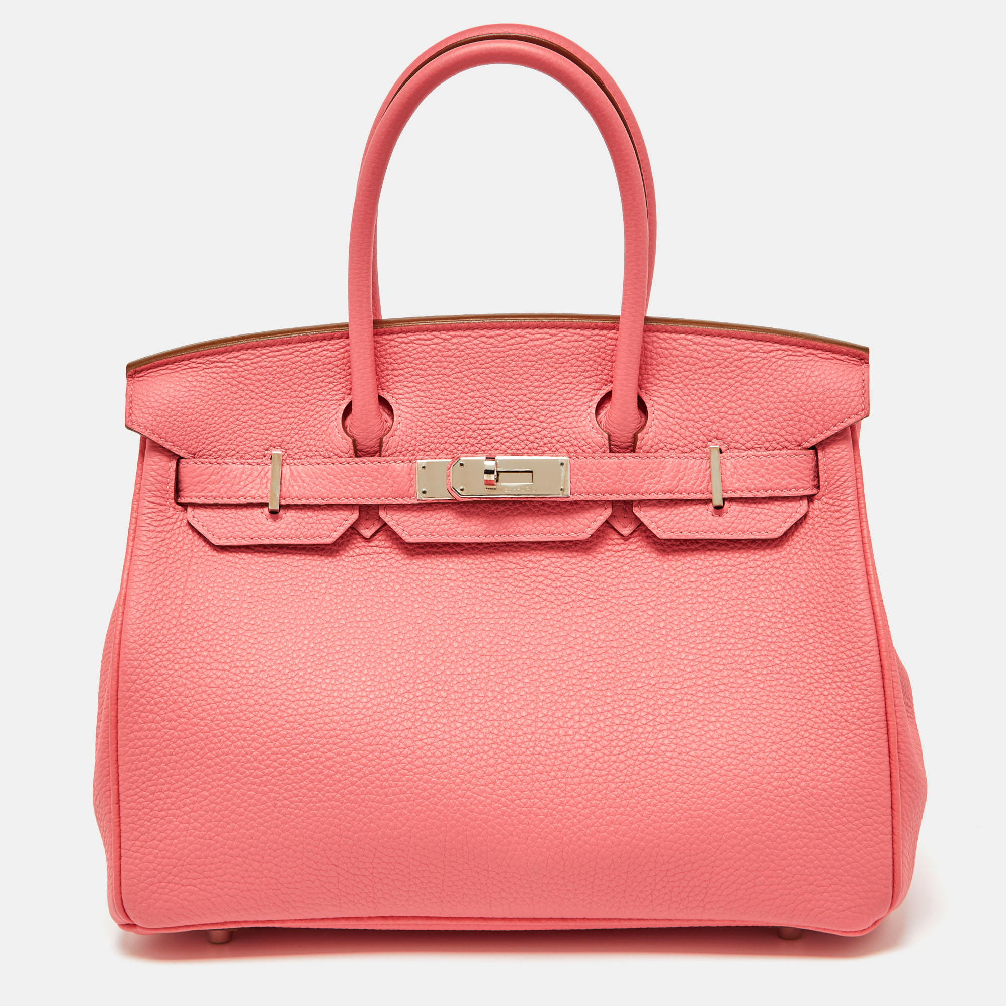 

Hermès Rose Lipstick Togo Leather Palladium Hardware Birkin 30 Bag, Pink