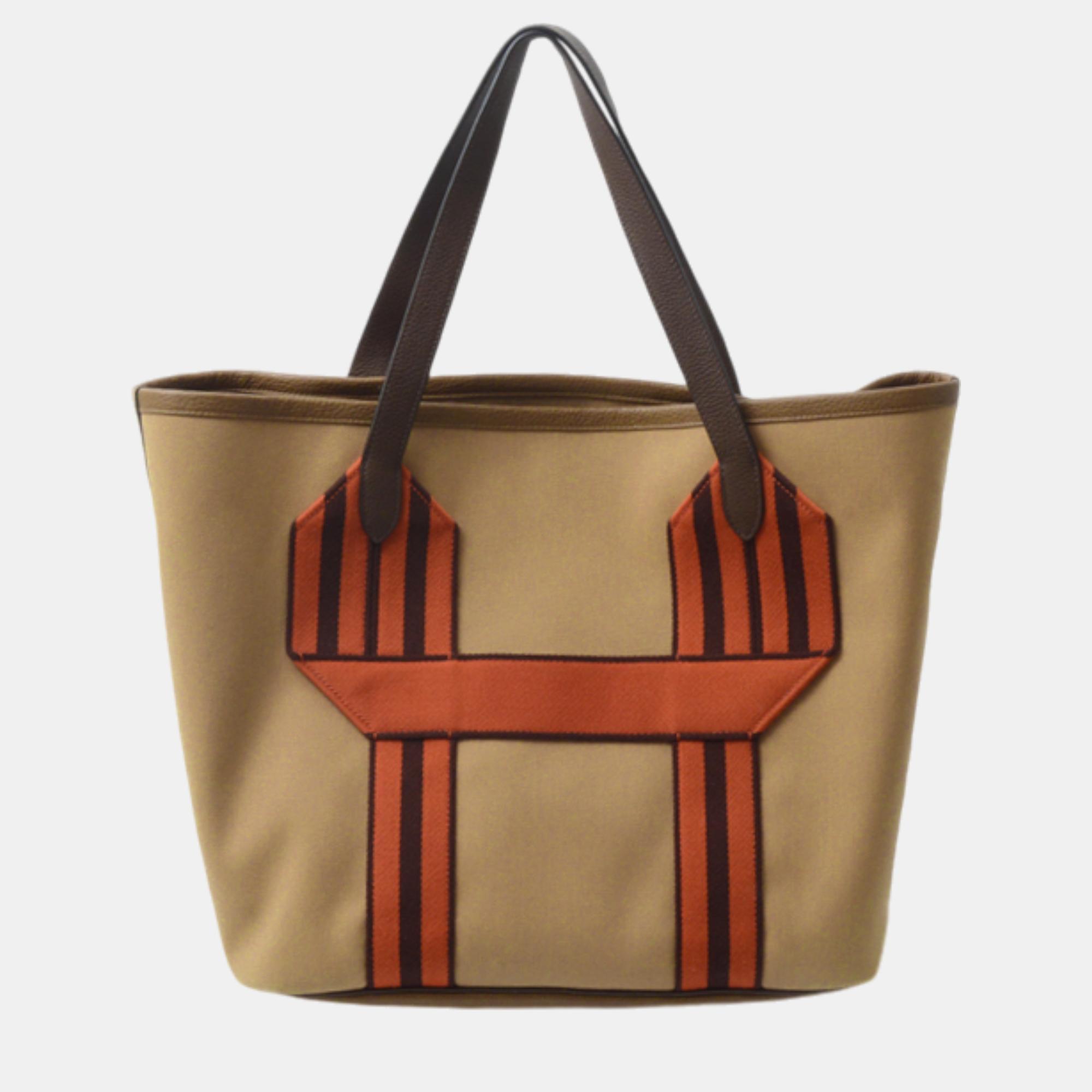 

Hermes Canvas Pure Sang Tote Bag Brown Canvas