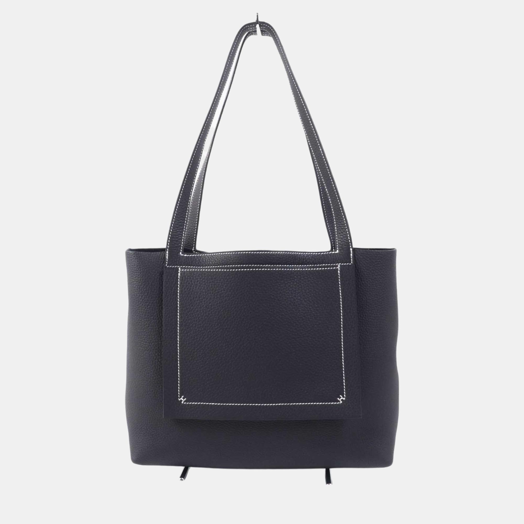 

Hermes Cabasselier 31 Taurillon Clemence Tote Bag Black Leather