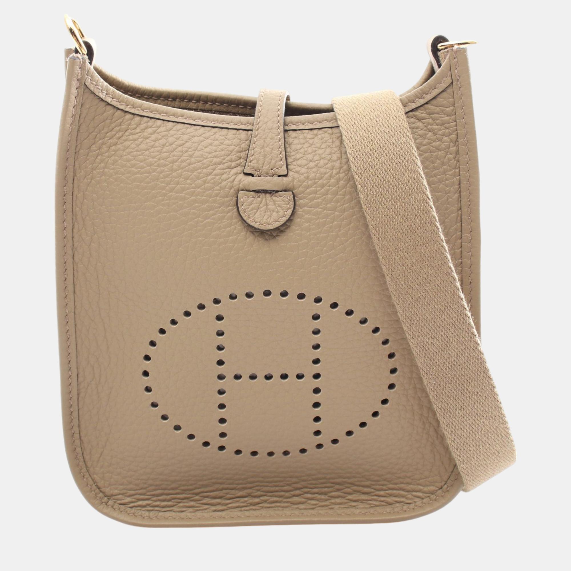 

Hermes Evelyne TPM Shoulder Bag Beige Leather