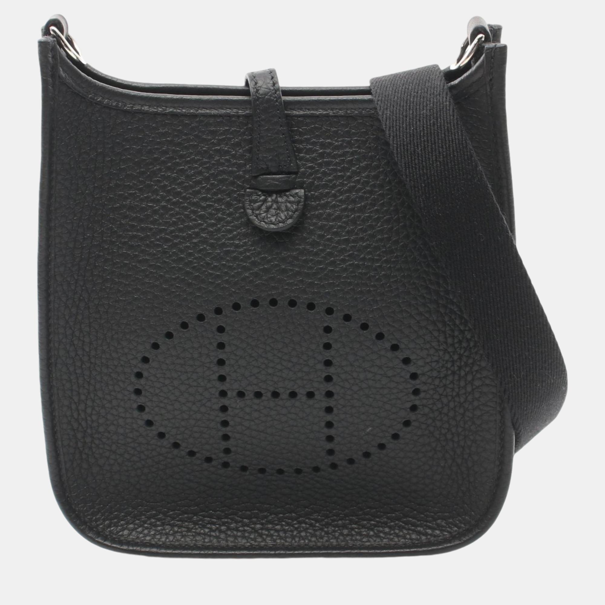

Hermes Evelyne TPM Shoulder Bag Black Leather