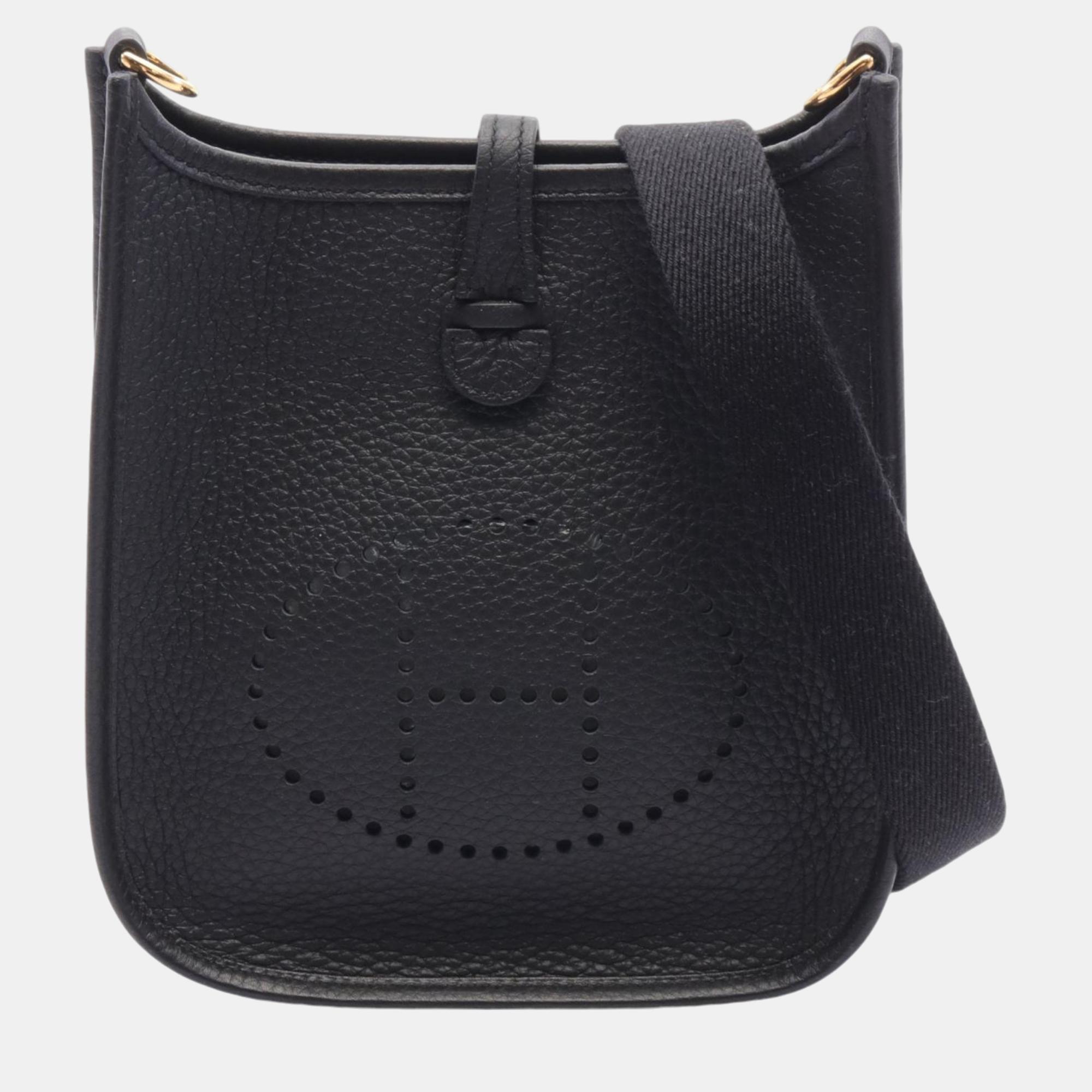 

Hermes Evelyne TPM Shoulder Bag Black Leather