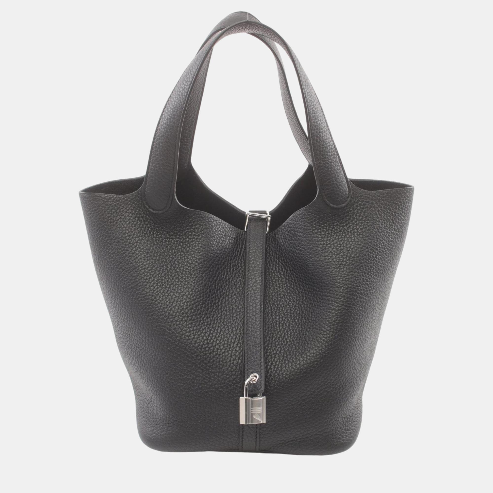 

Hermes Picotin Lock MM Handbag Black Leather