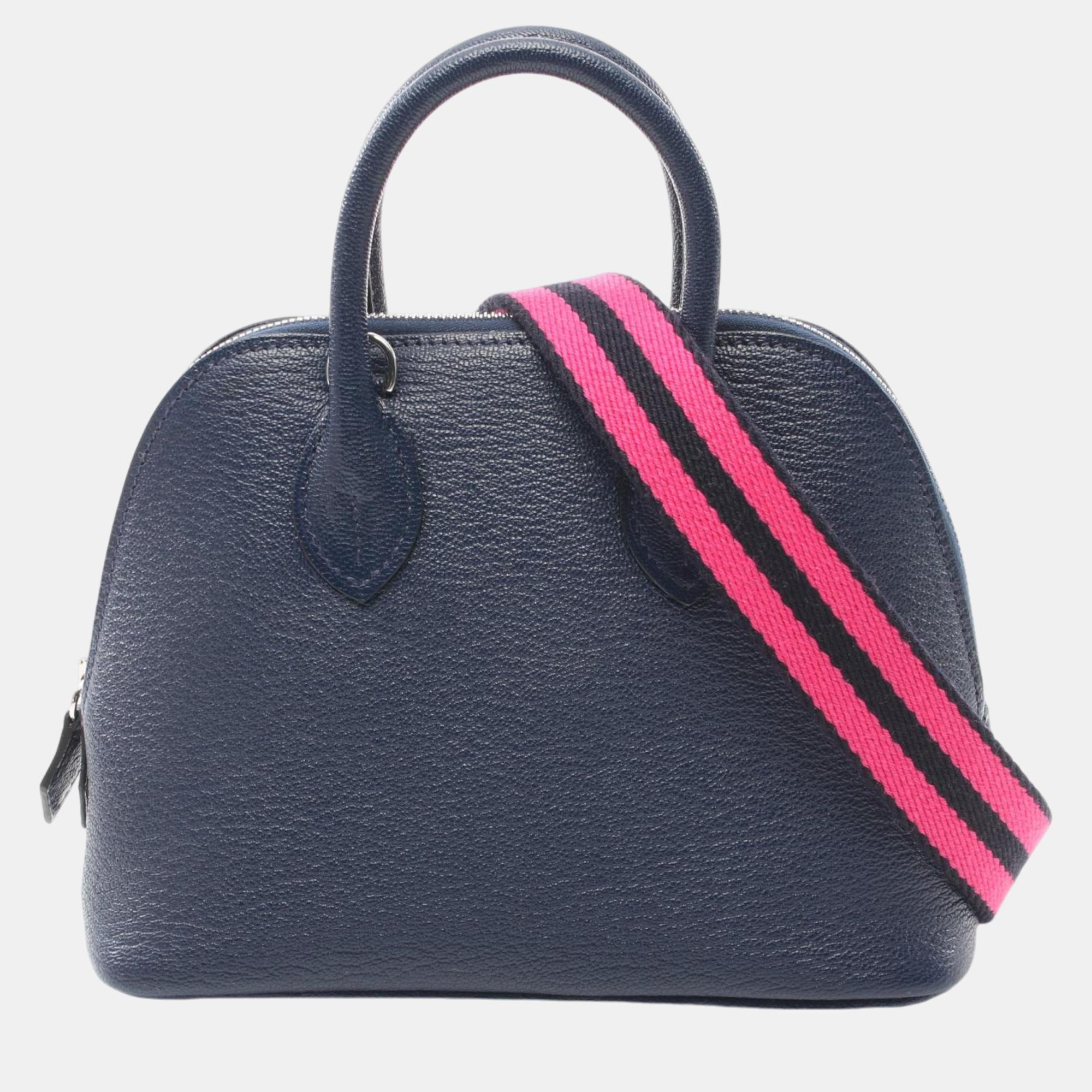 

Hermes Bolide 1923 Mini Handbag Navy Blue Leather