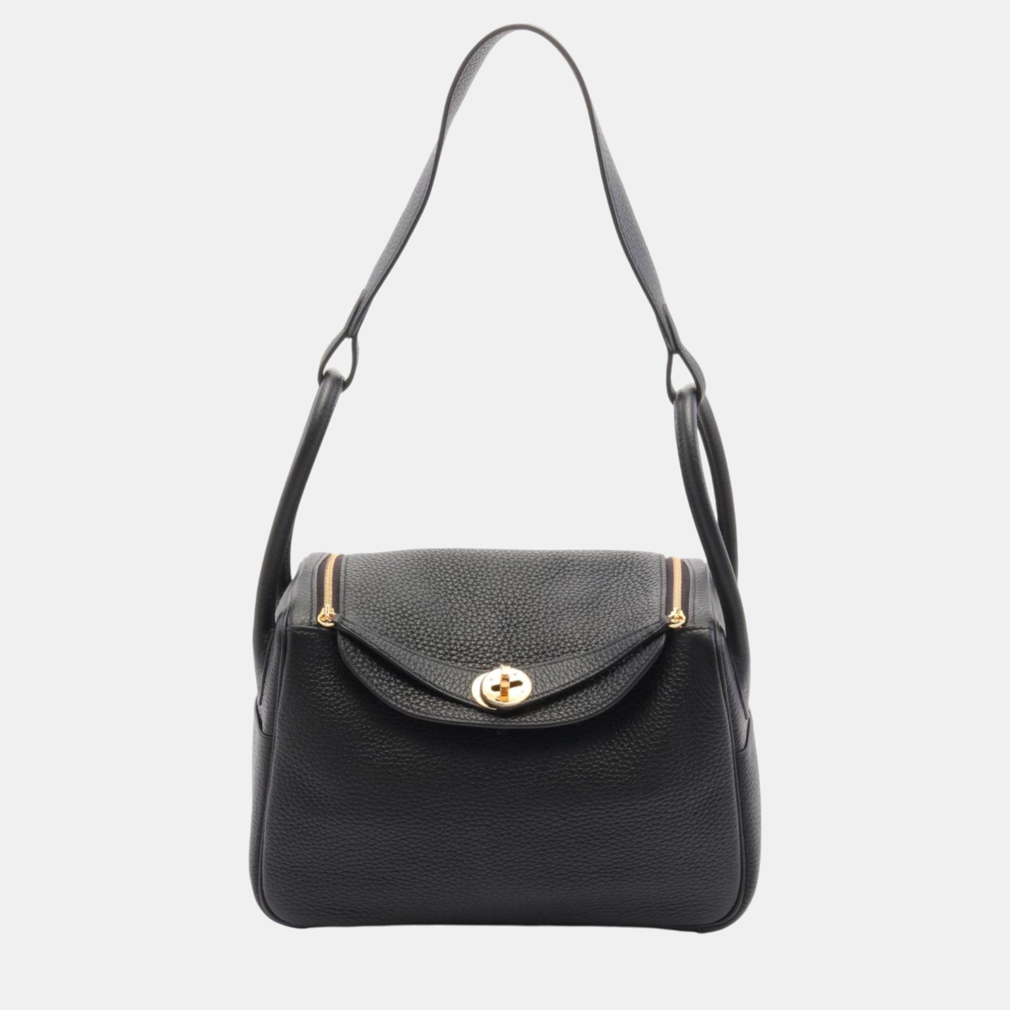 

Hermes Lindy 26 Shoulder Bag Black Leather