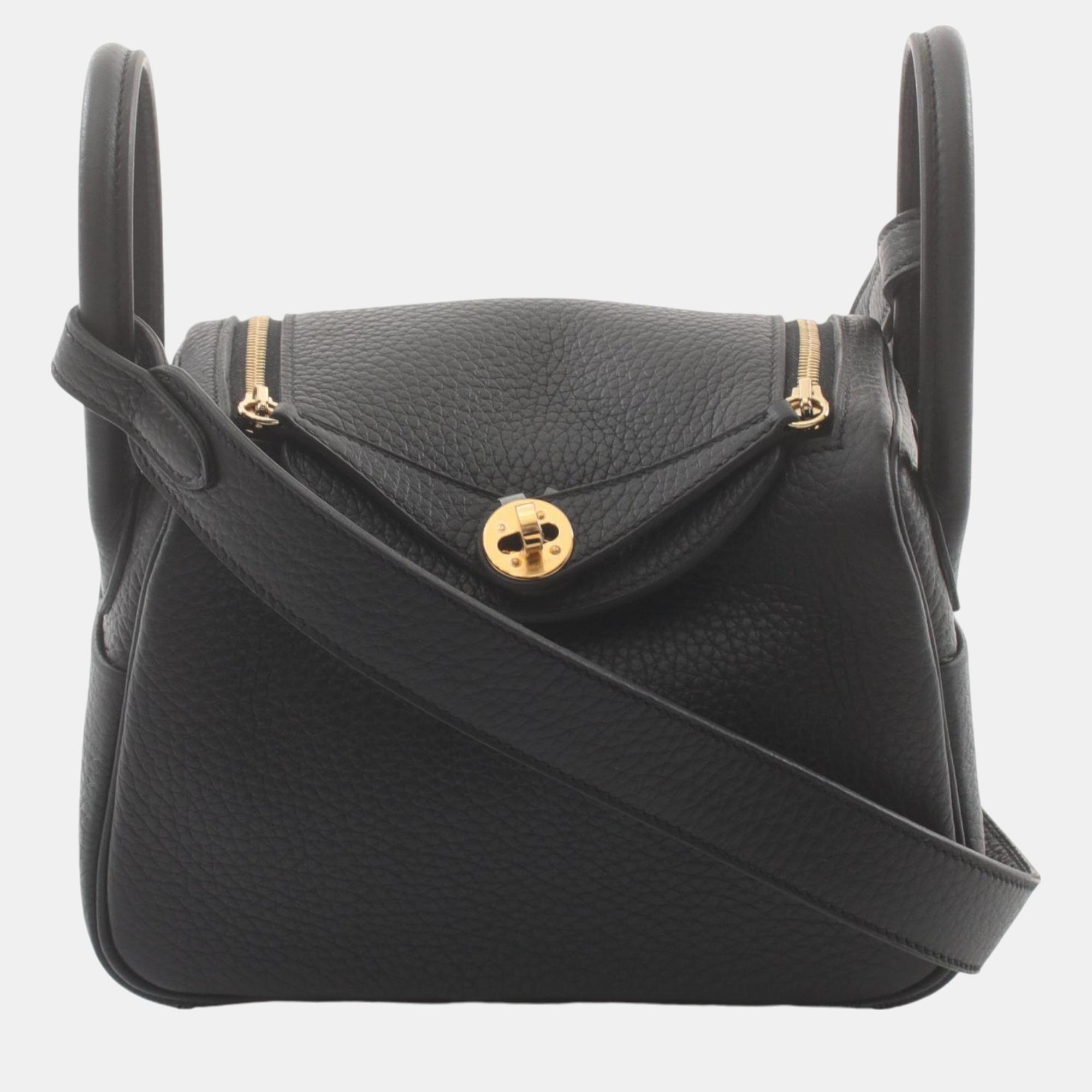 

Hermes Lindy Mini Shoulder Bag Black Leather