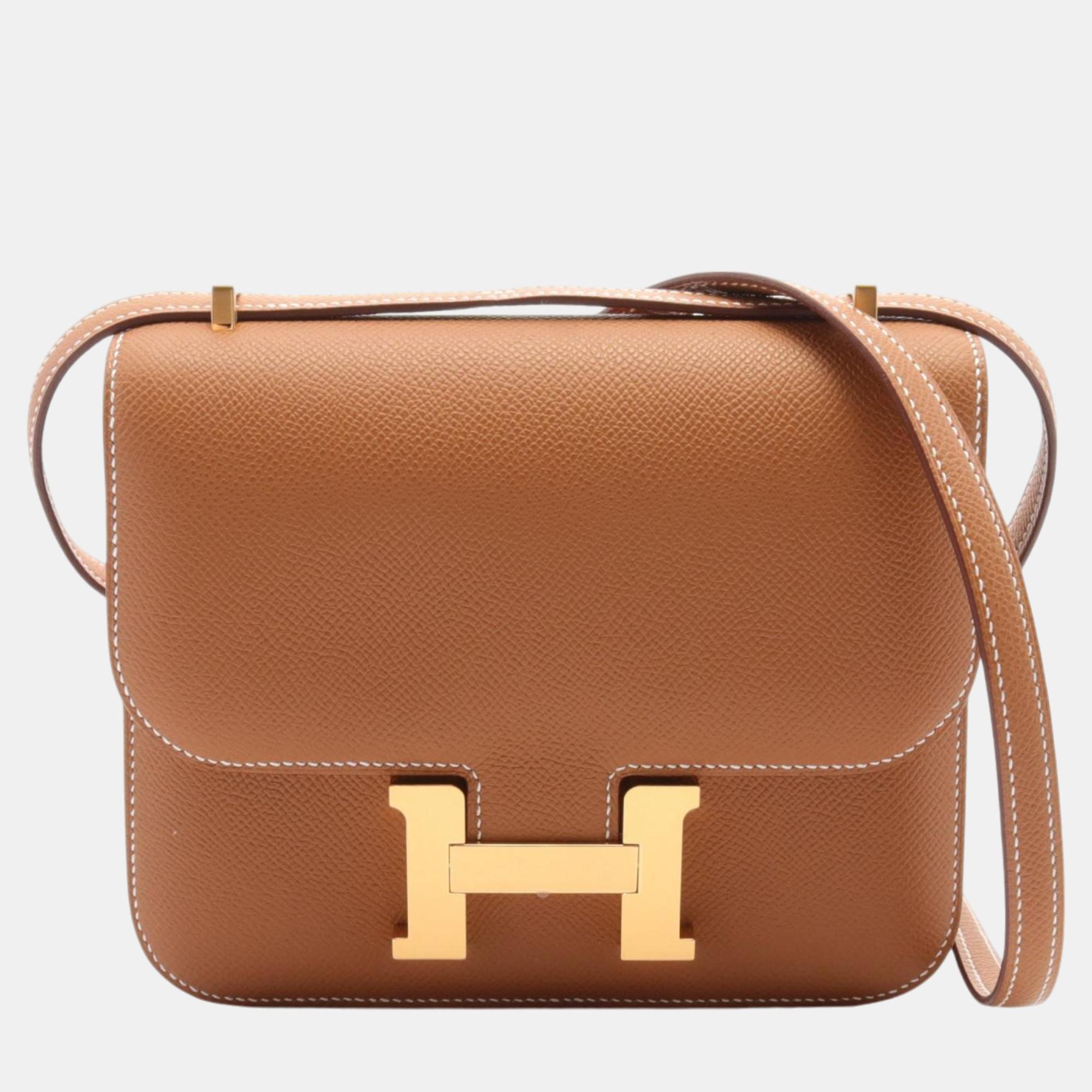 

Hermes Constance Mini Shoulder Bag Brown Leather