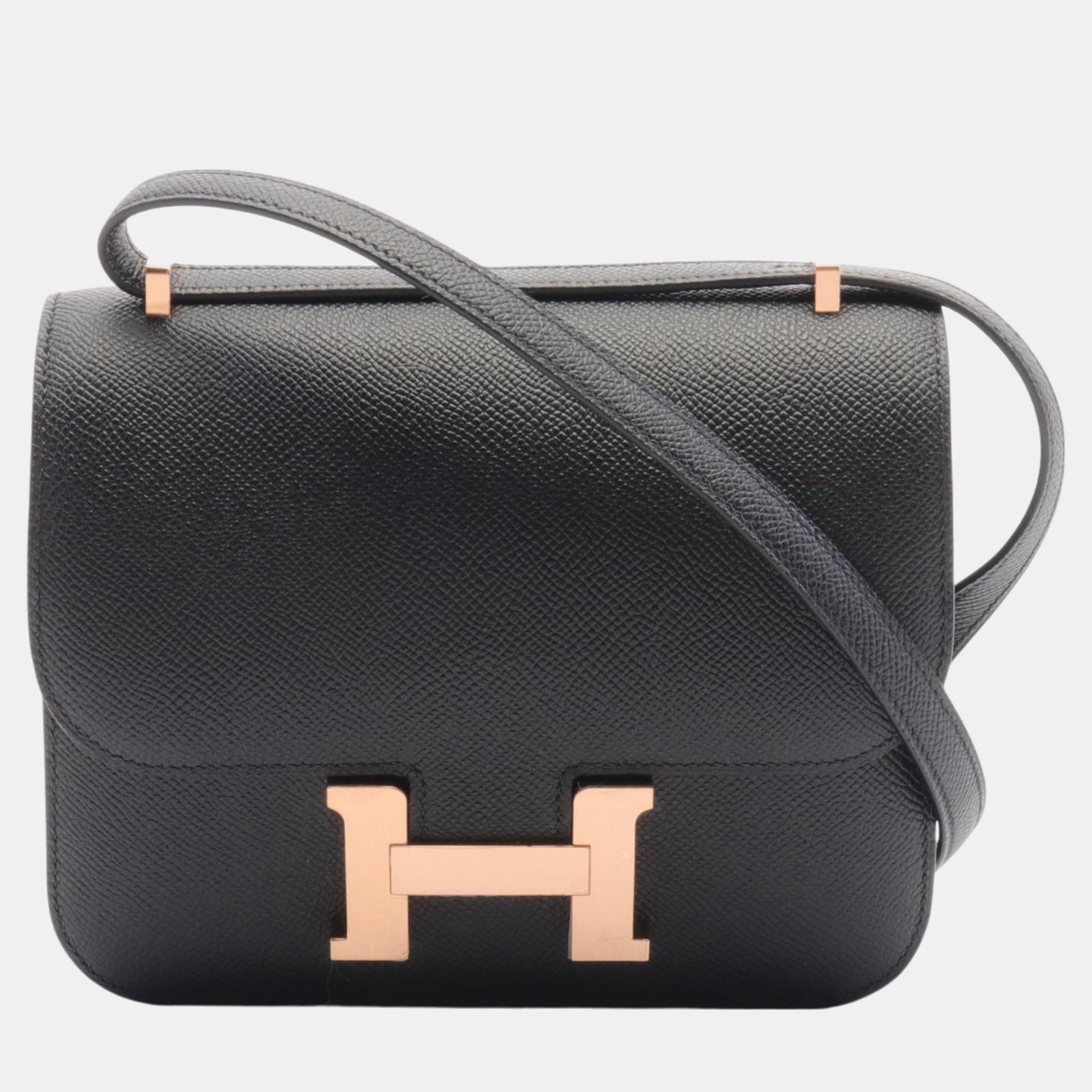 

Hermes Constance Mini Miroir Shoulder Bag Black Leather