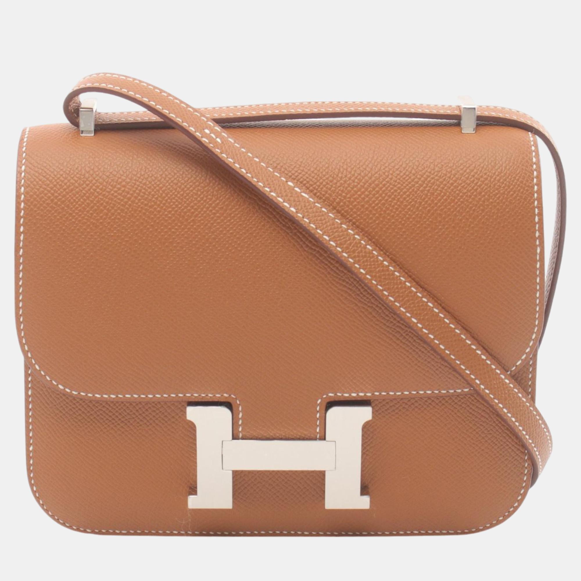 

Hermes Constance Mini Shoulder Bag Brown Leather