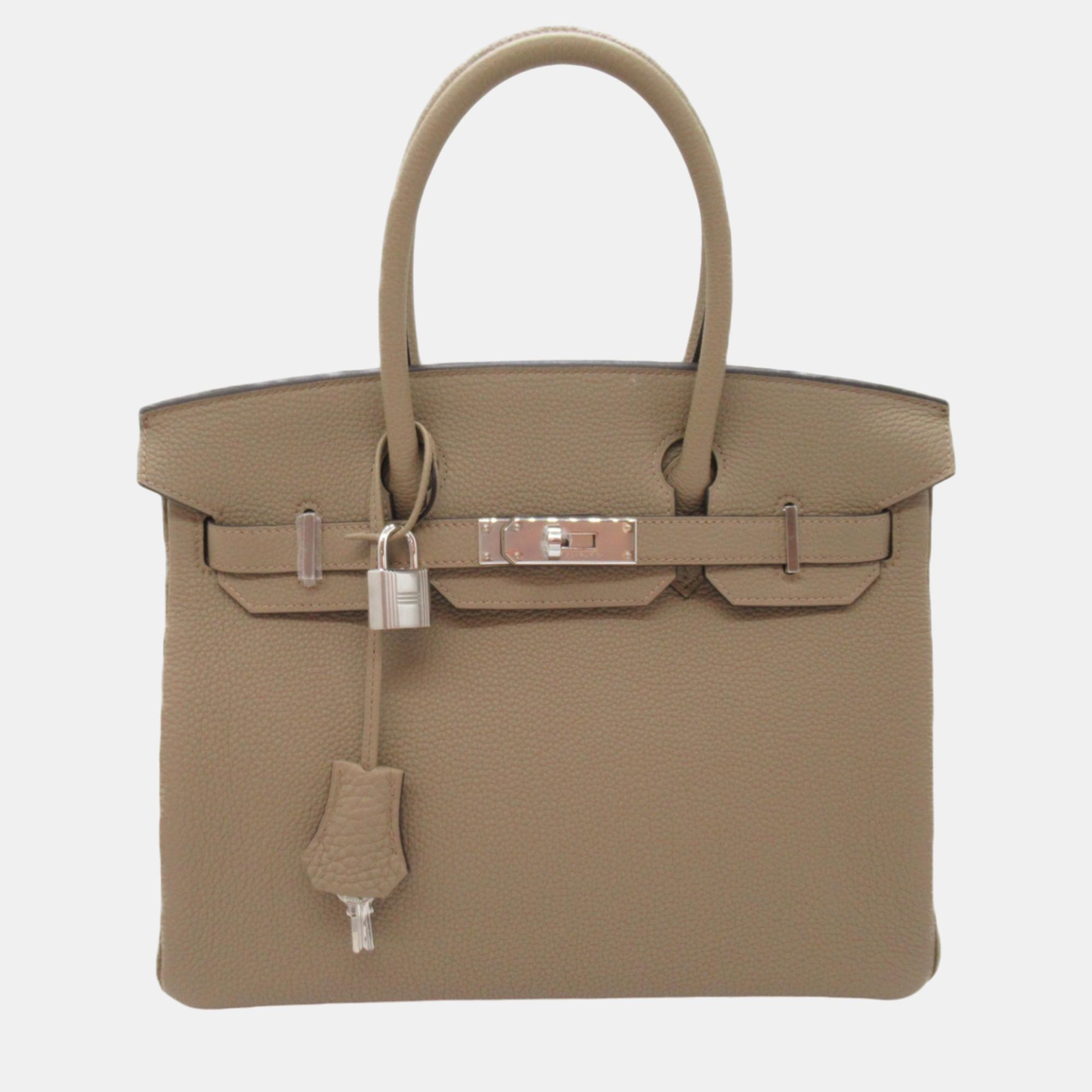 

Hermes Togo Leather Birkin 30 Handbag Beige Leather