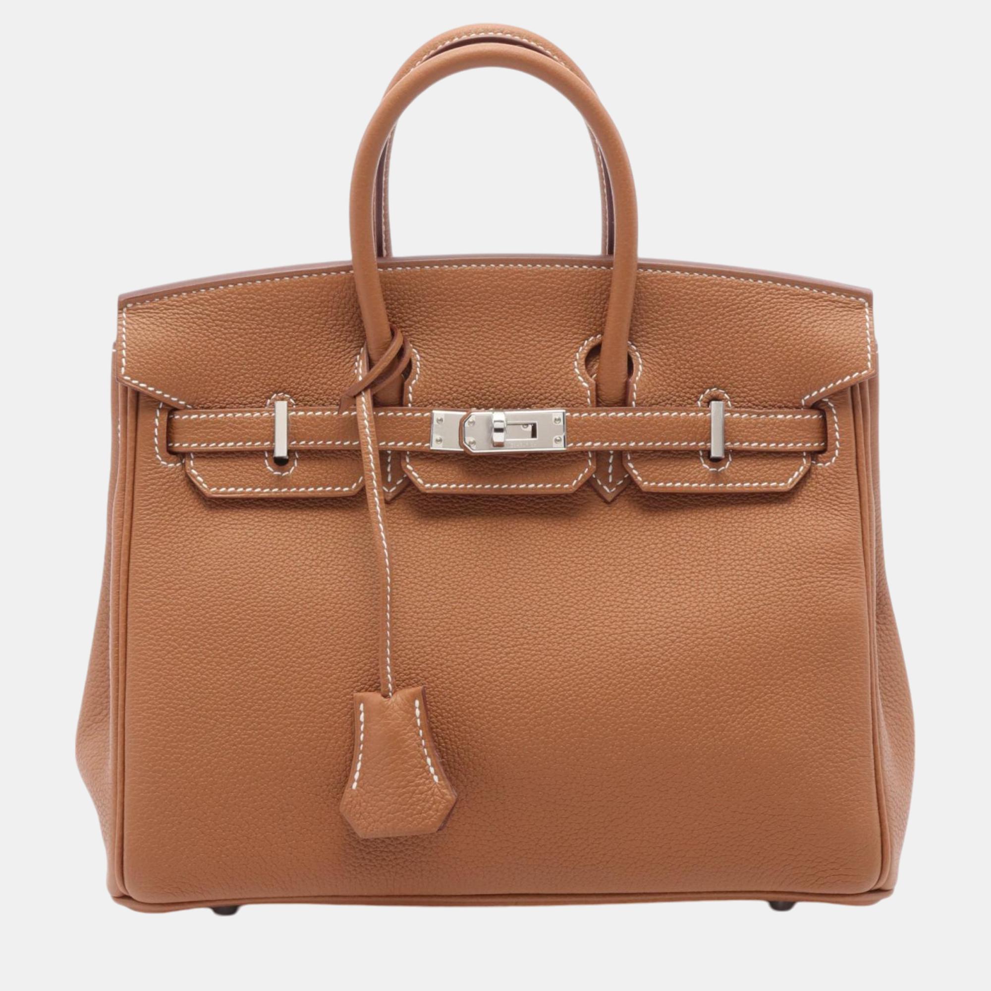 

Hermes Birkin 25 Togo Handbag Brown Leather