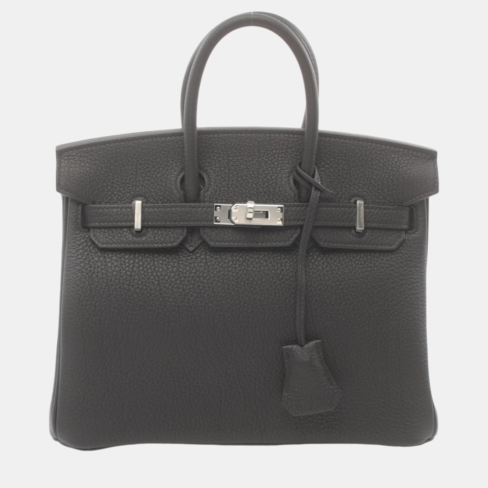 

Hermes Birkin 25 Togo Handbag Black Leather