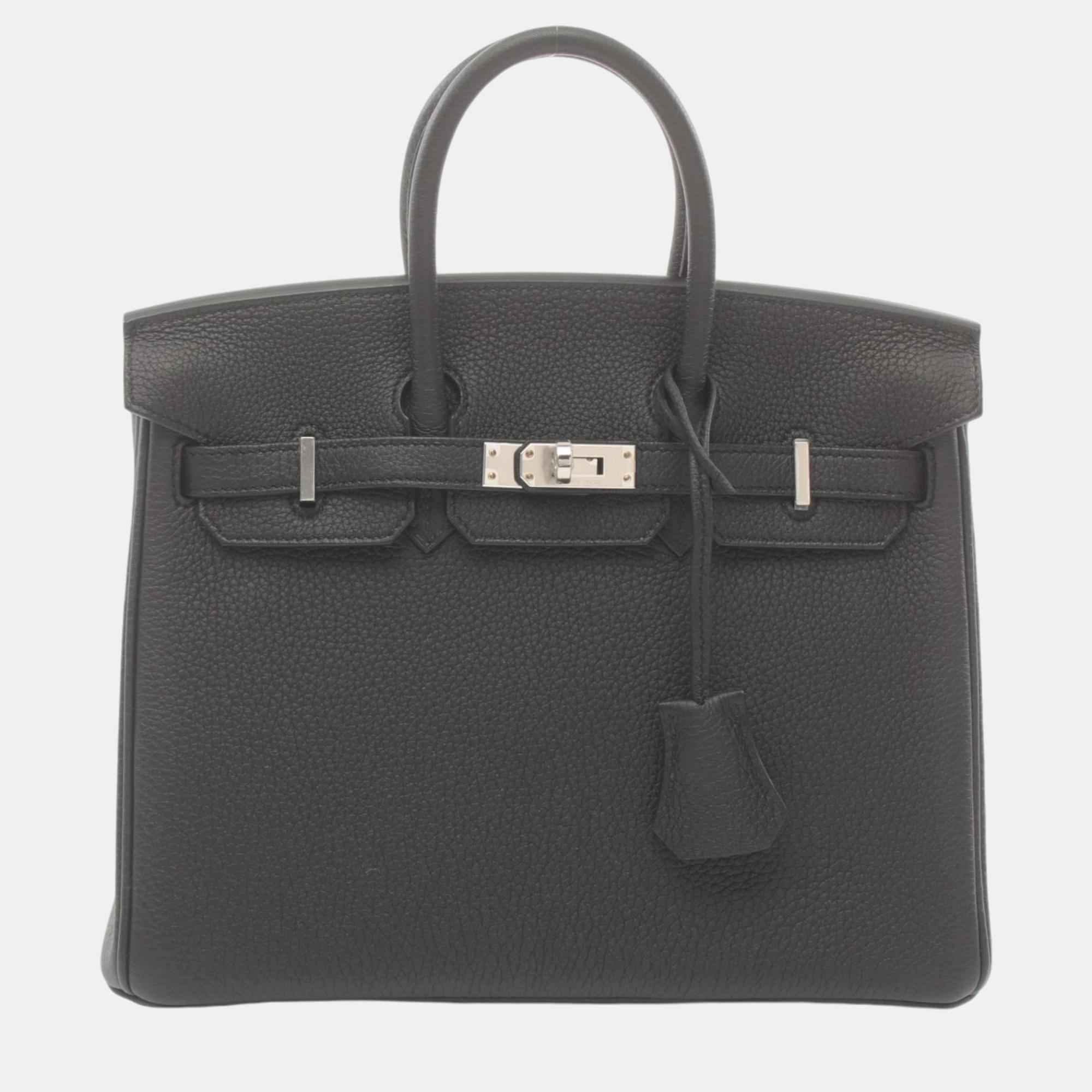 

Hermes Birkin 25 Togo Handbag Black Leather