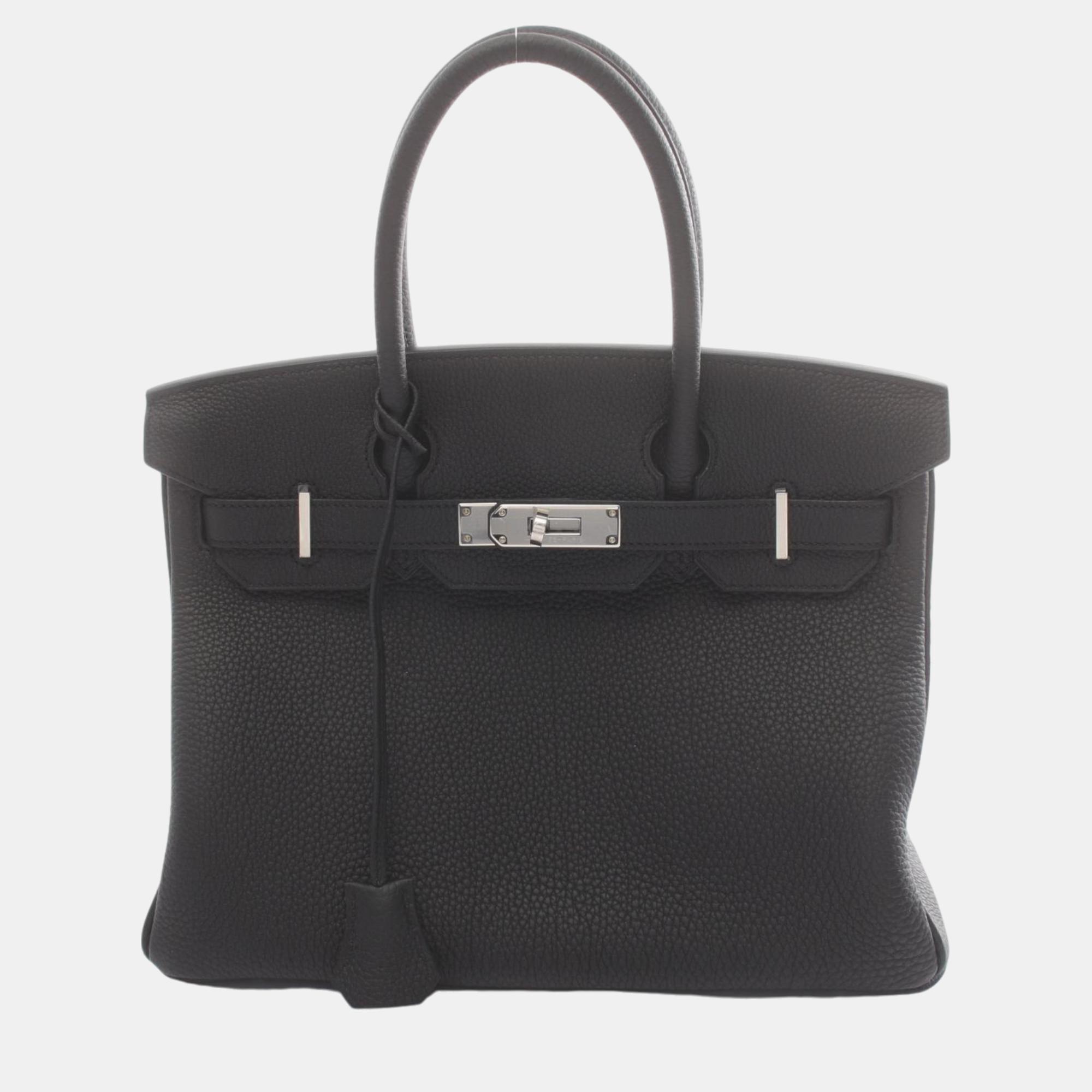 

Hermes Birkin 30 Togo Handbag Black Leather