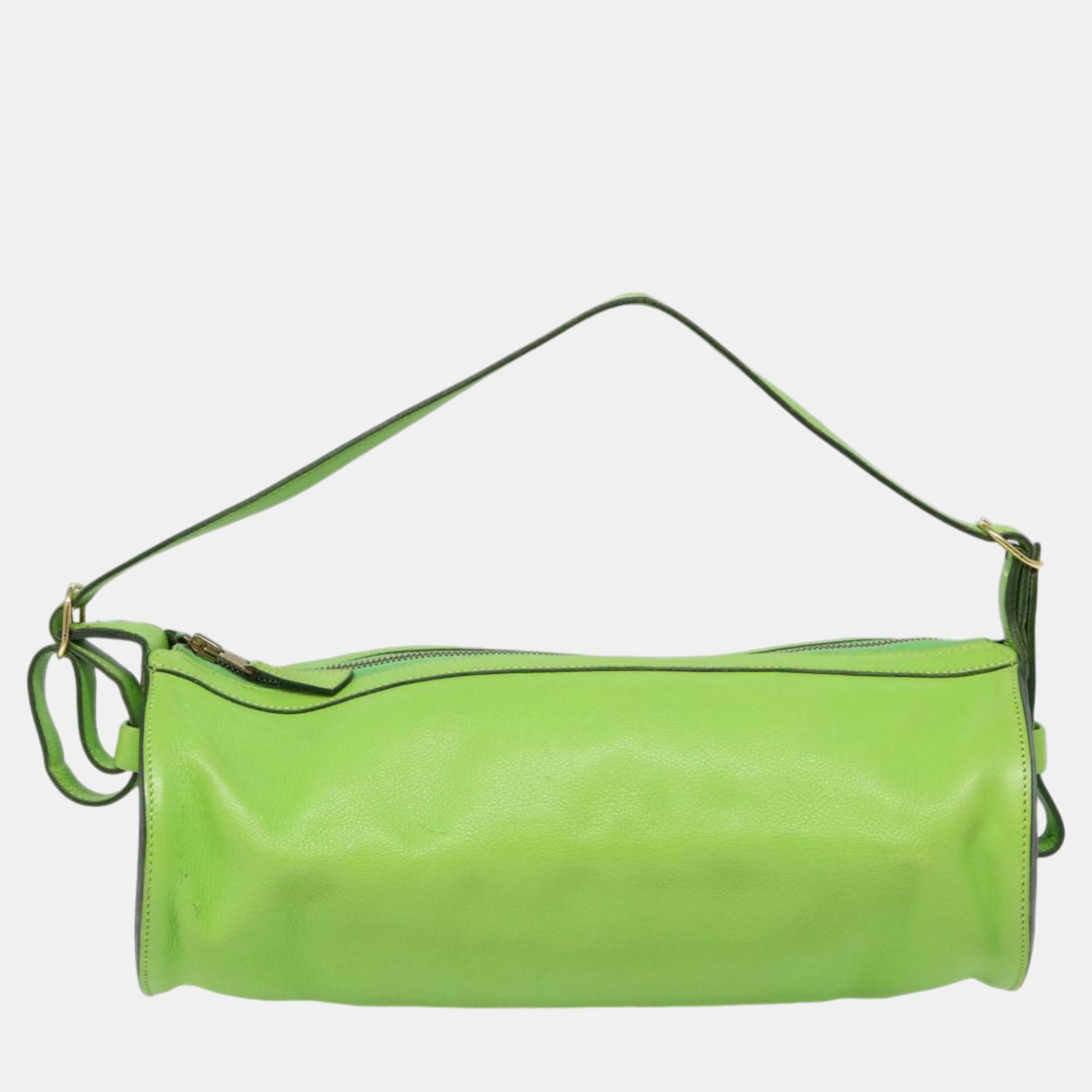 

Hermes Green Leather Handbag