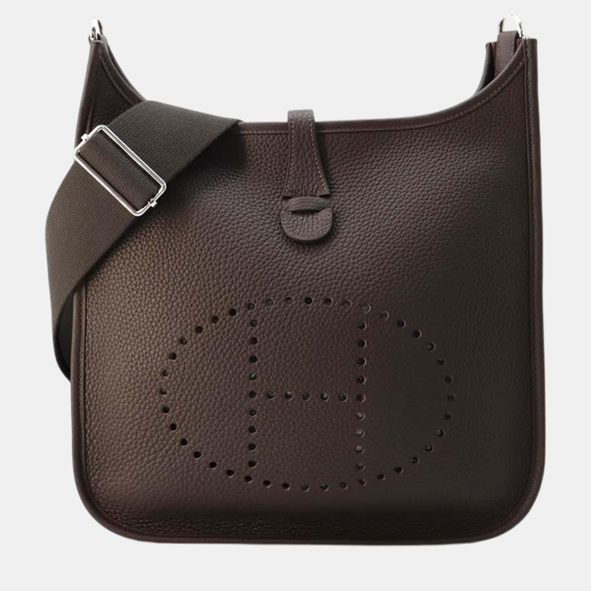 

Hermes Evelyne Macassar Taurillon Clemence Size PM, Black