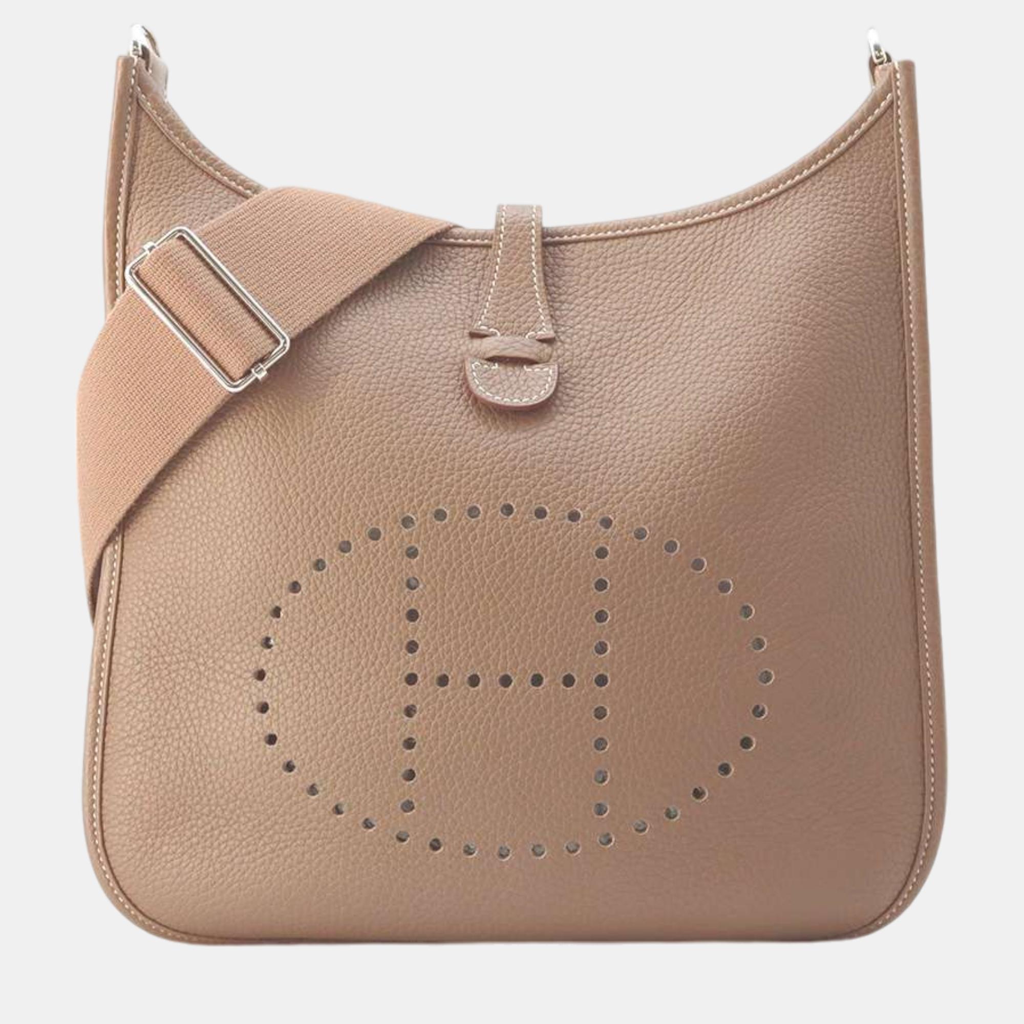 

Hermes Evelyne3 Etoupe Taurillon Clemence Size PM, Beige