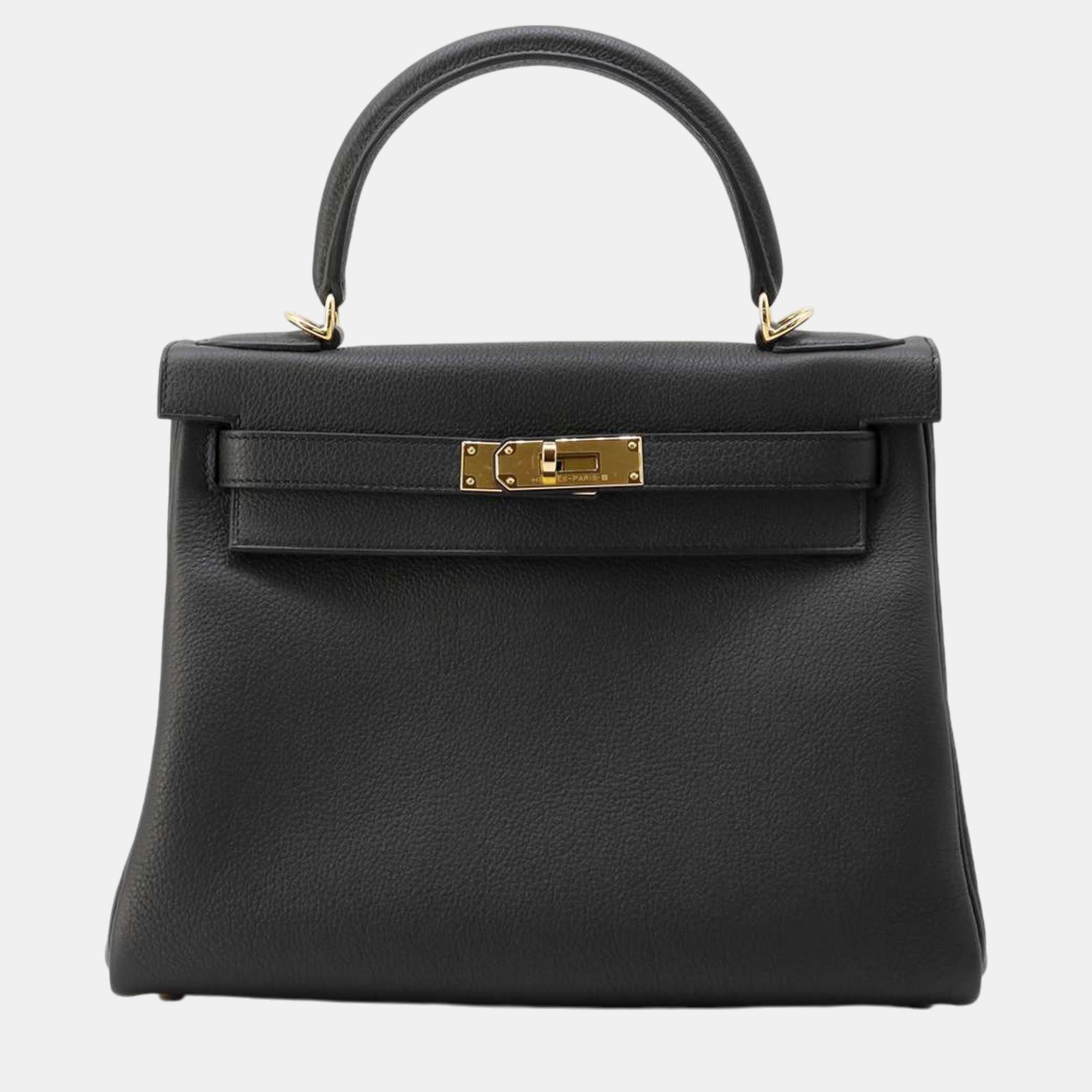 

Hermes Kelly Retourne Black Togo Leather Size