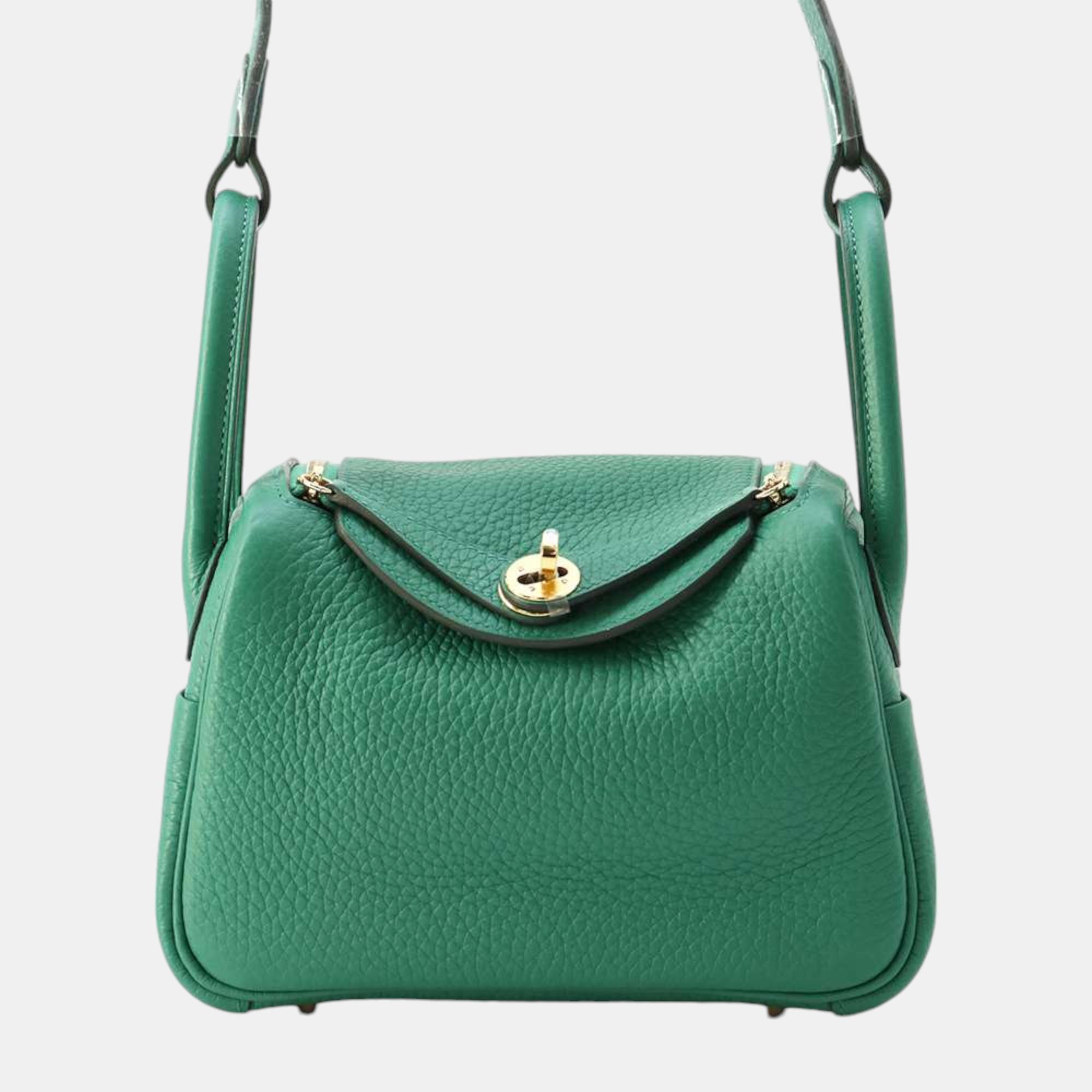 

Hermes Lindy Vert Vertigo Taurillon Clemence Size Mini, Green