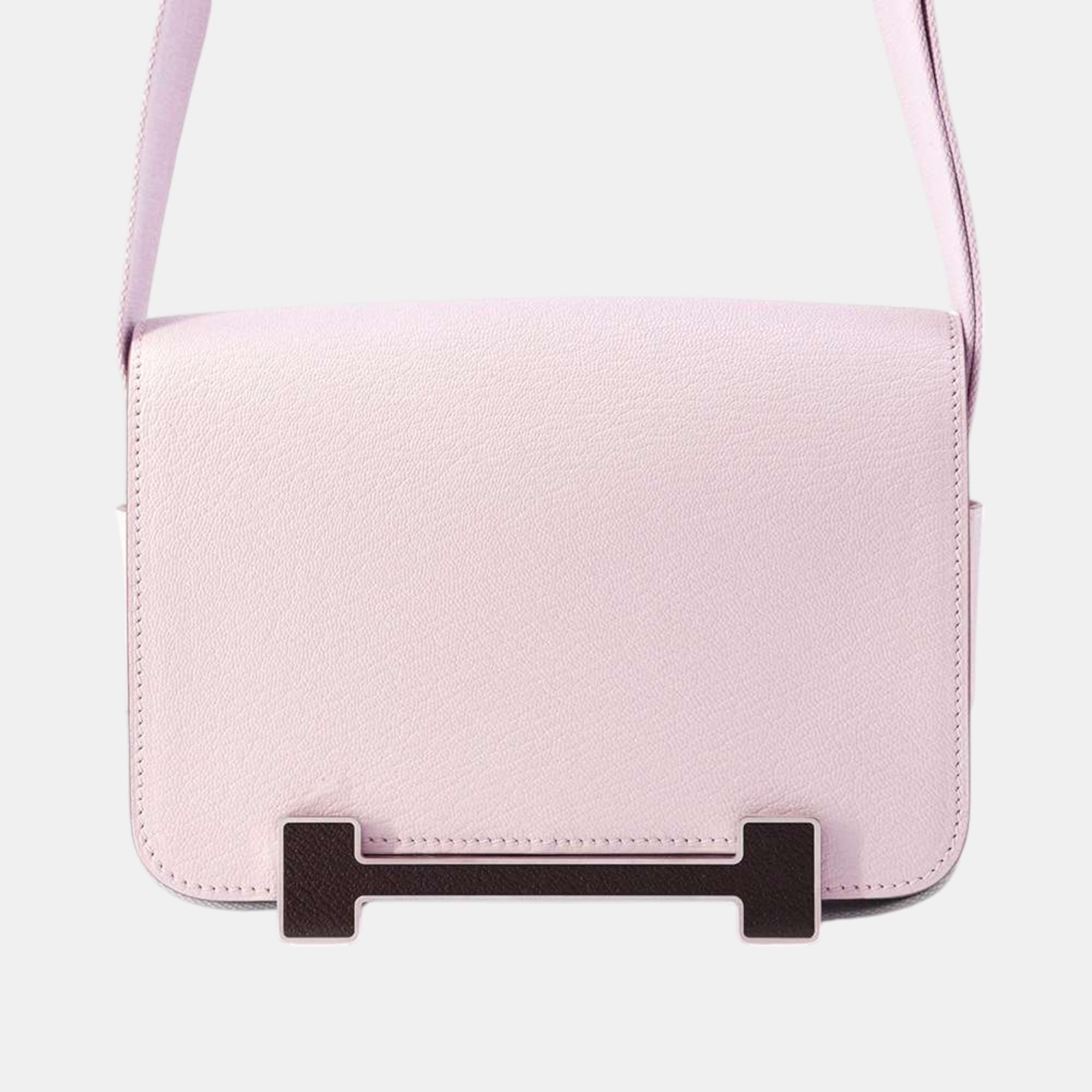 

Hermes Geta Tricolor Mauve pale/Nata/Bordeaux Chevre Myzore Goatskin, Pink