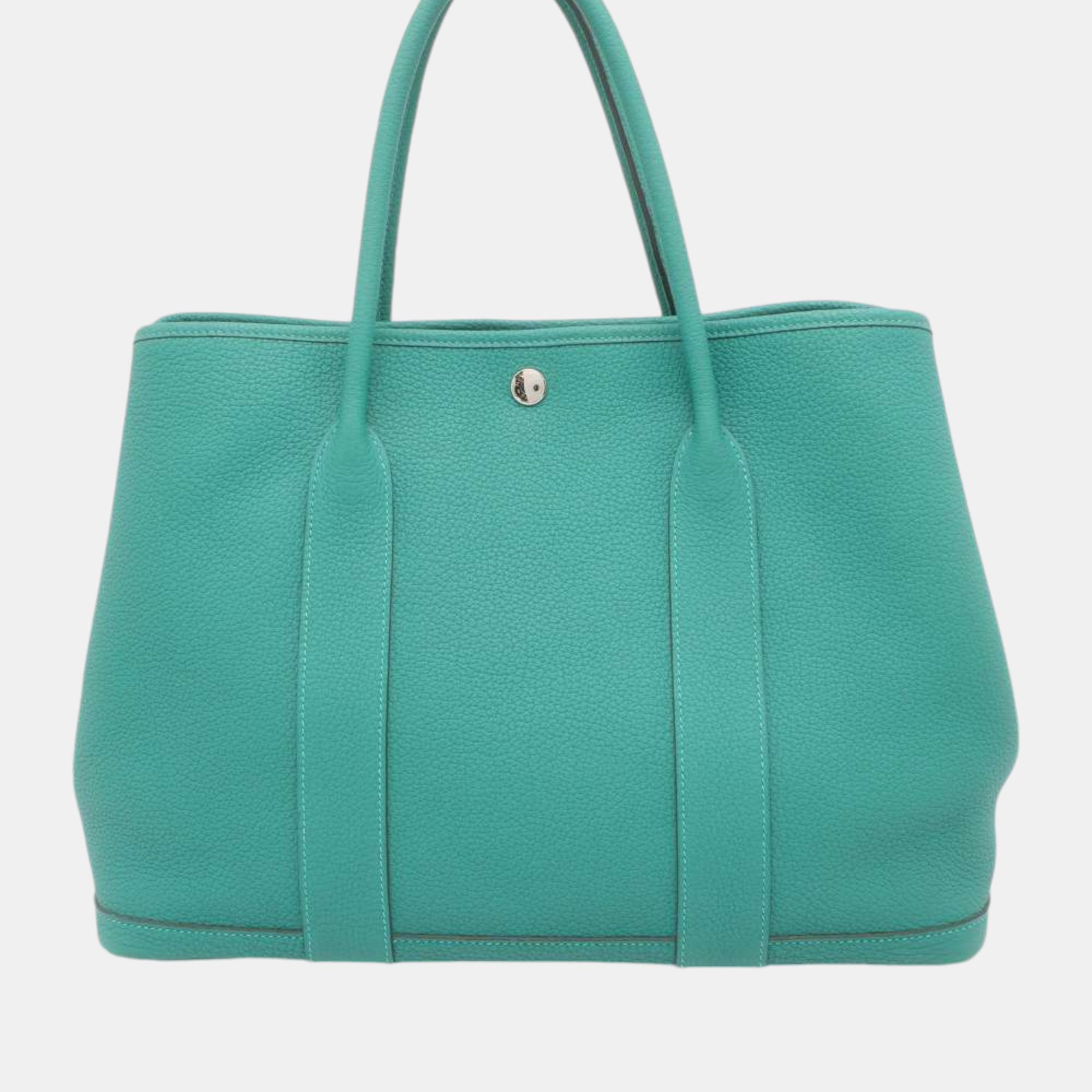 

Hermes Garden Party Vert Veron Negonda Leather Size PM, Blue