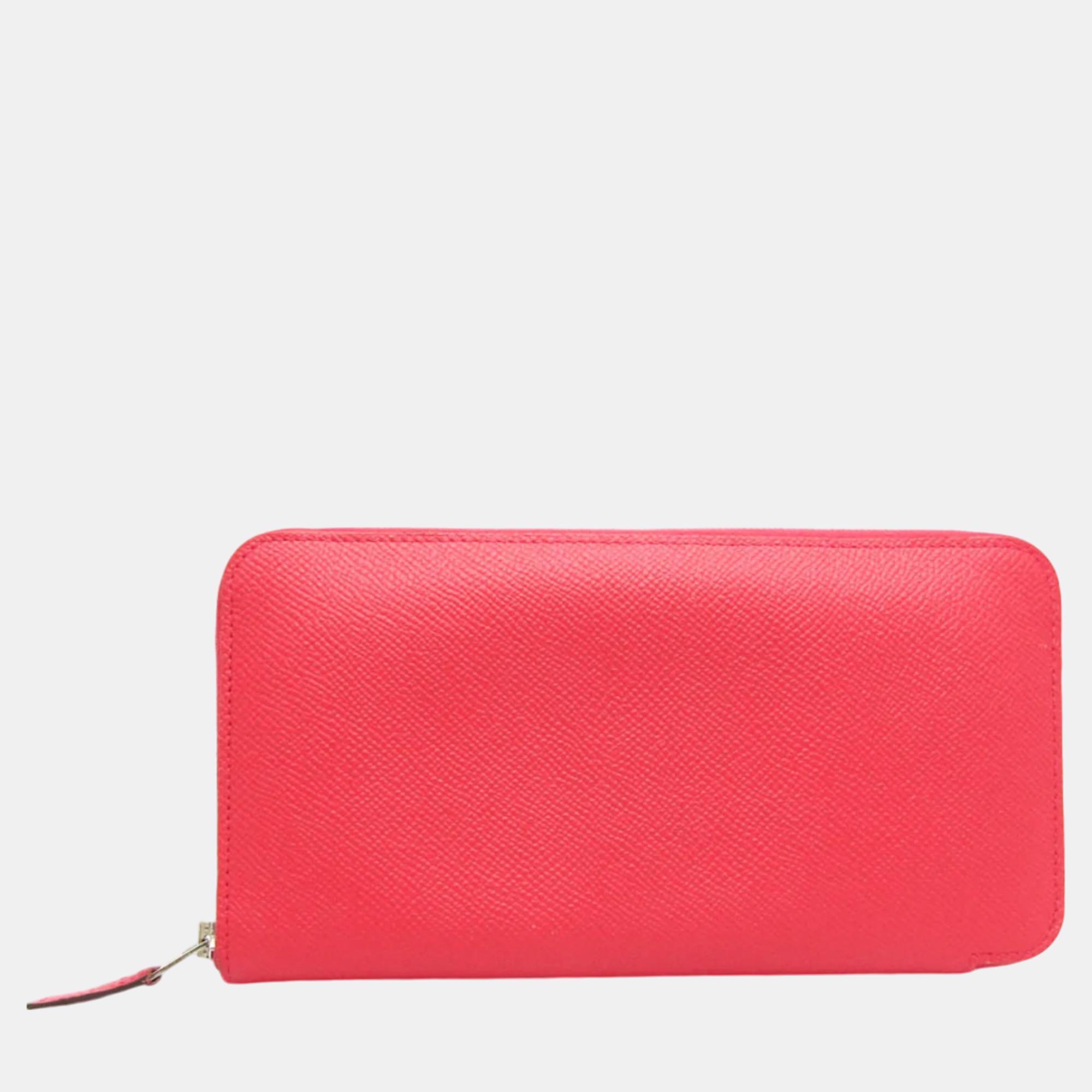 

Hermes Pink Asap Long Epsom Leather Long Wallet