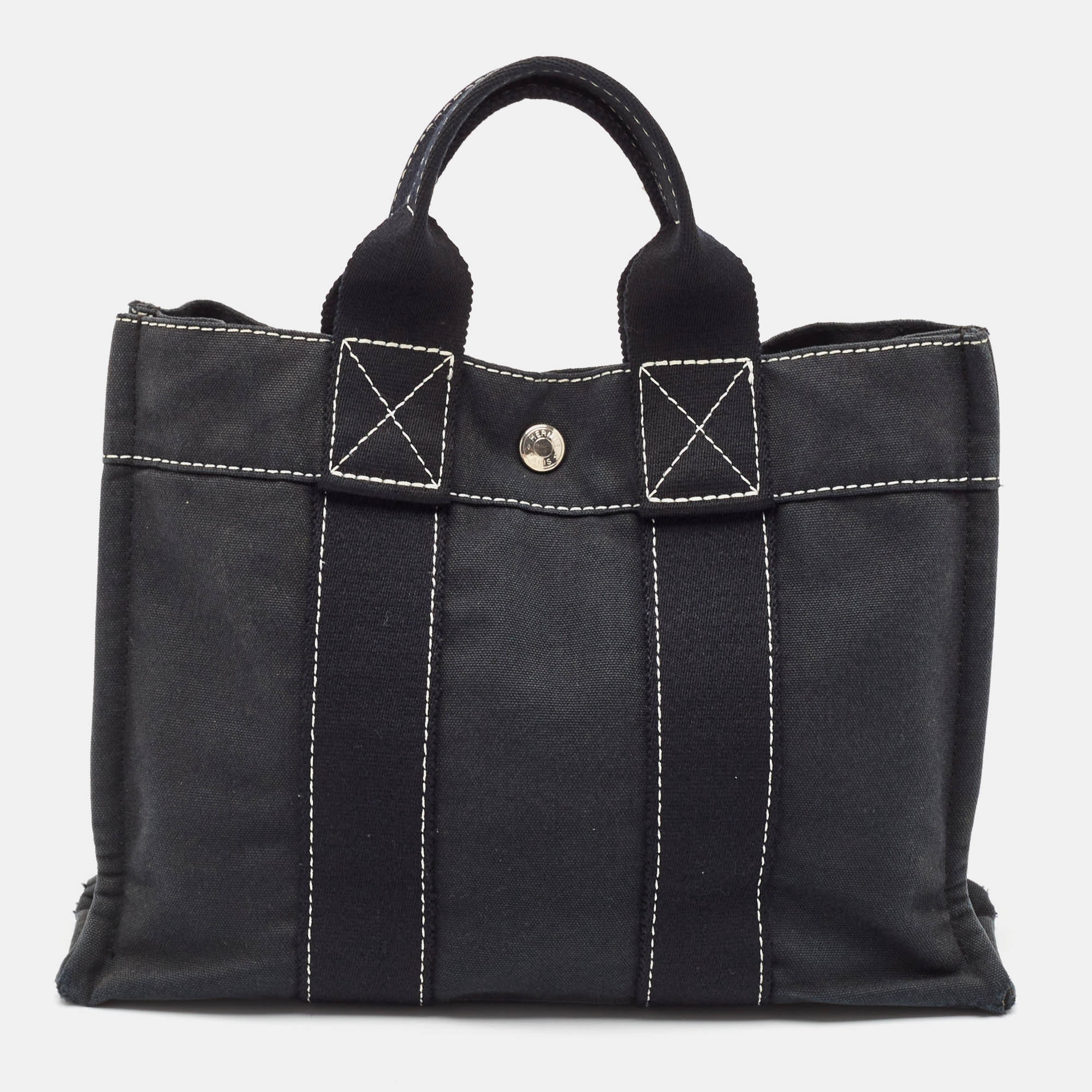 

Hermès Black Canvas Fourre Tout PM Bag