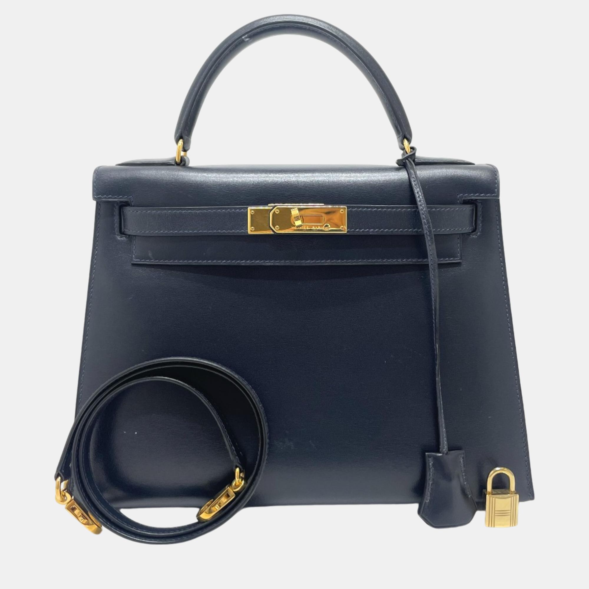 

Hermes Navy Hand Bag, Navy blue