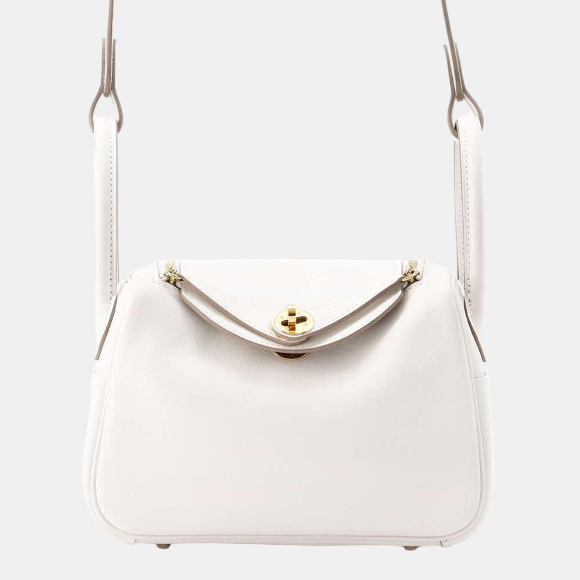 

Hermes Lindy Verso Gris Pale Grimeyer Swift Shoulder bag, White